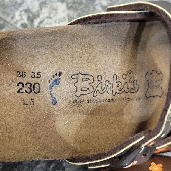 Birkenstock Birkenstock Birki's Maria Brown Autumn Floral Clogs HTF RARE Size US 5 / IT 35 - 4 Thumbnail