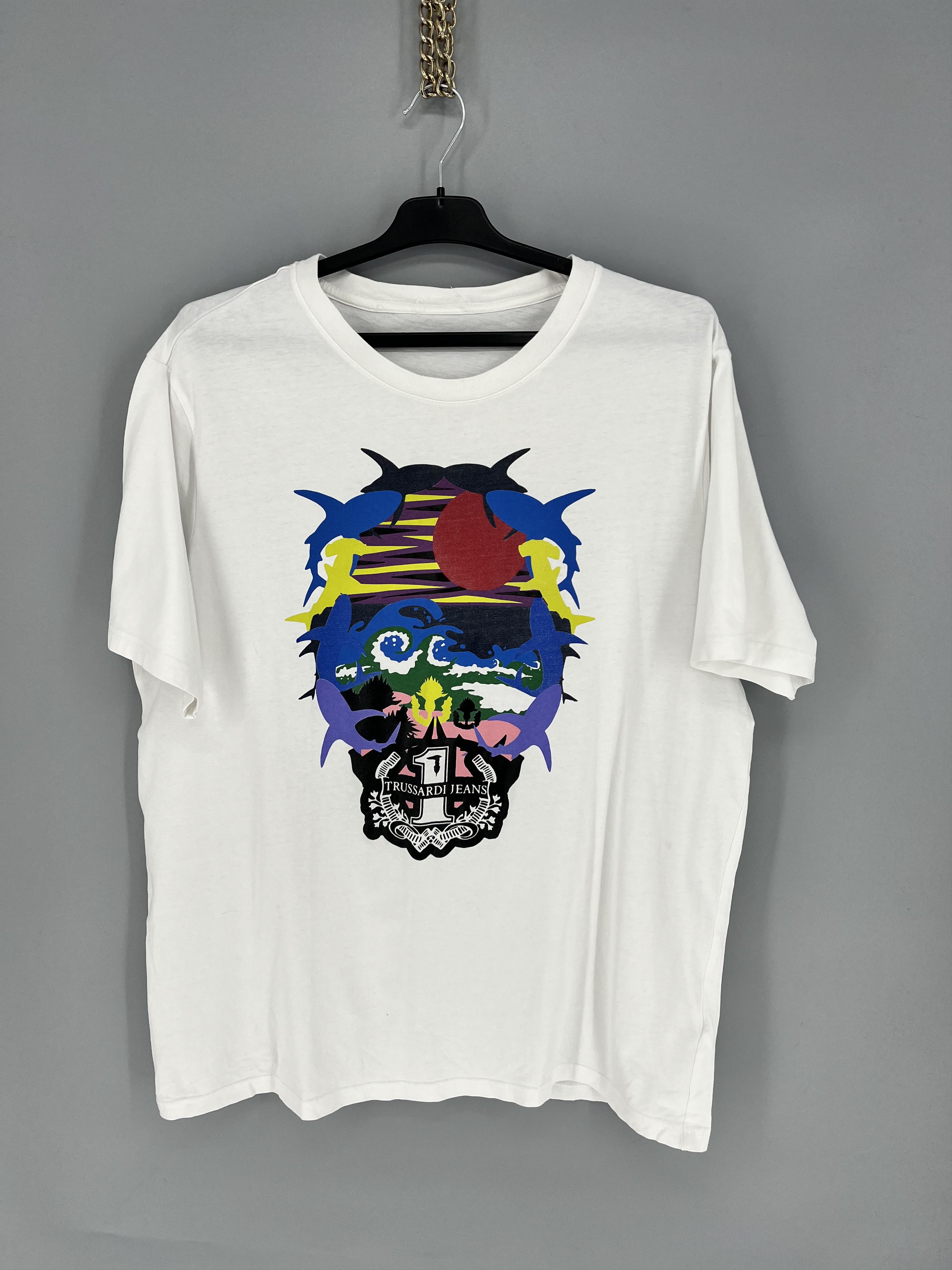 Designer Vintage Trussardi Jeans Sportswear White T shirt Size XL Size US XL / EU 56 / 4 - 1 Thumbnail