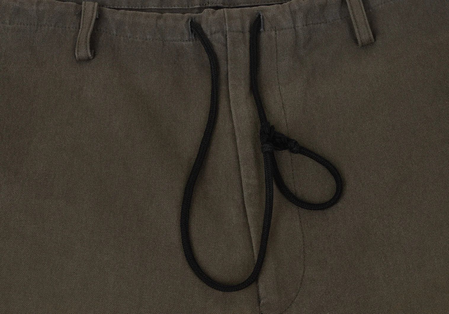 Jean Paul Gaultier Cotton Twill Drawstring Pants in Charcoal Khaki Size US 32 / EU 48 - 3 Thumbnail