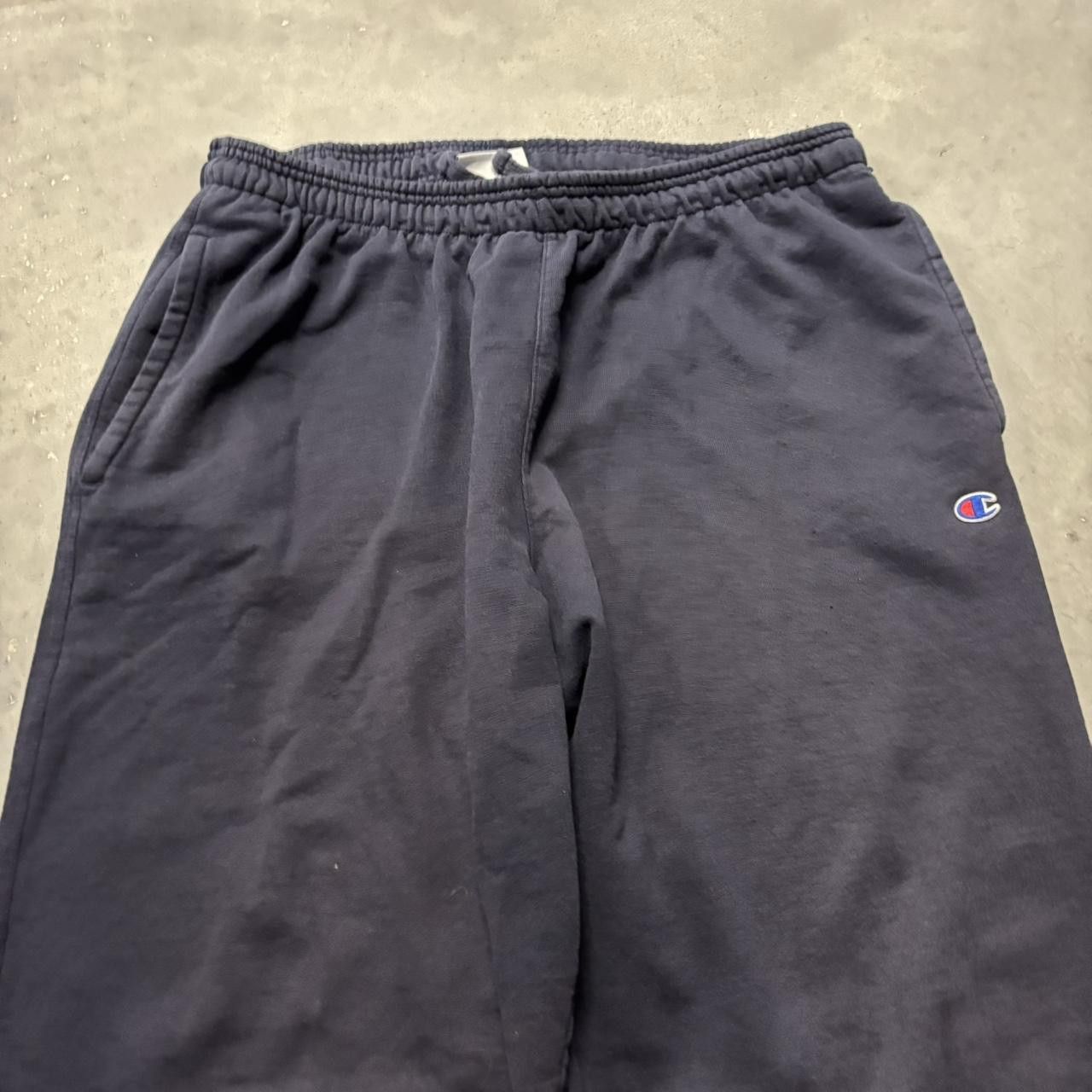 Japanese Brand × Vintage Crazy Vintage Y2K/2000s Baggy Faded Navy Blue Skater Essential Sweatpants! Size US 34 / EU 50 - 4 Thumbnail