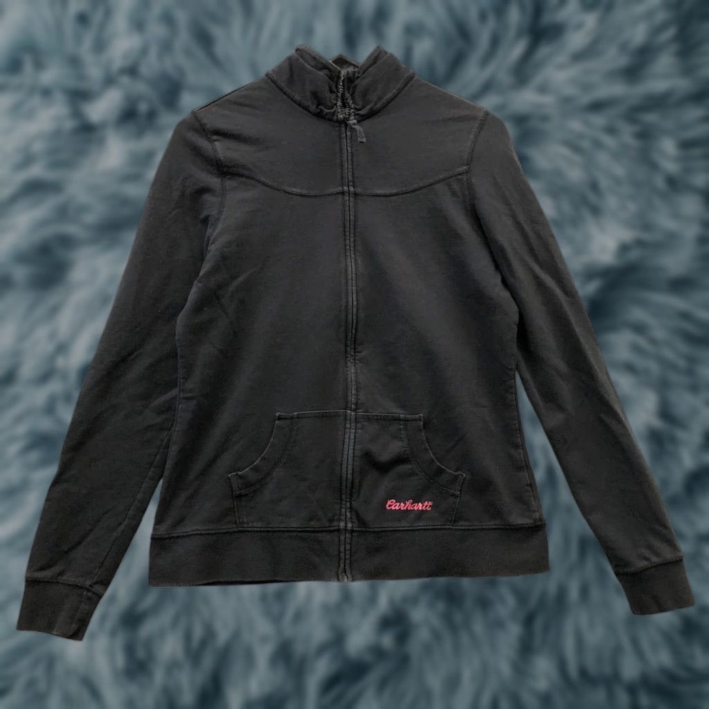 Carhartt VINTAGE Carhartt WK143 Athletic Jacket Women’s Large L Long Sleeve Full Zip Black Logo Size L / US 10 / IT 46 - 1 Thumbnail