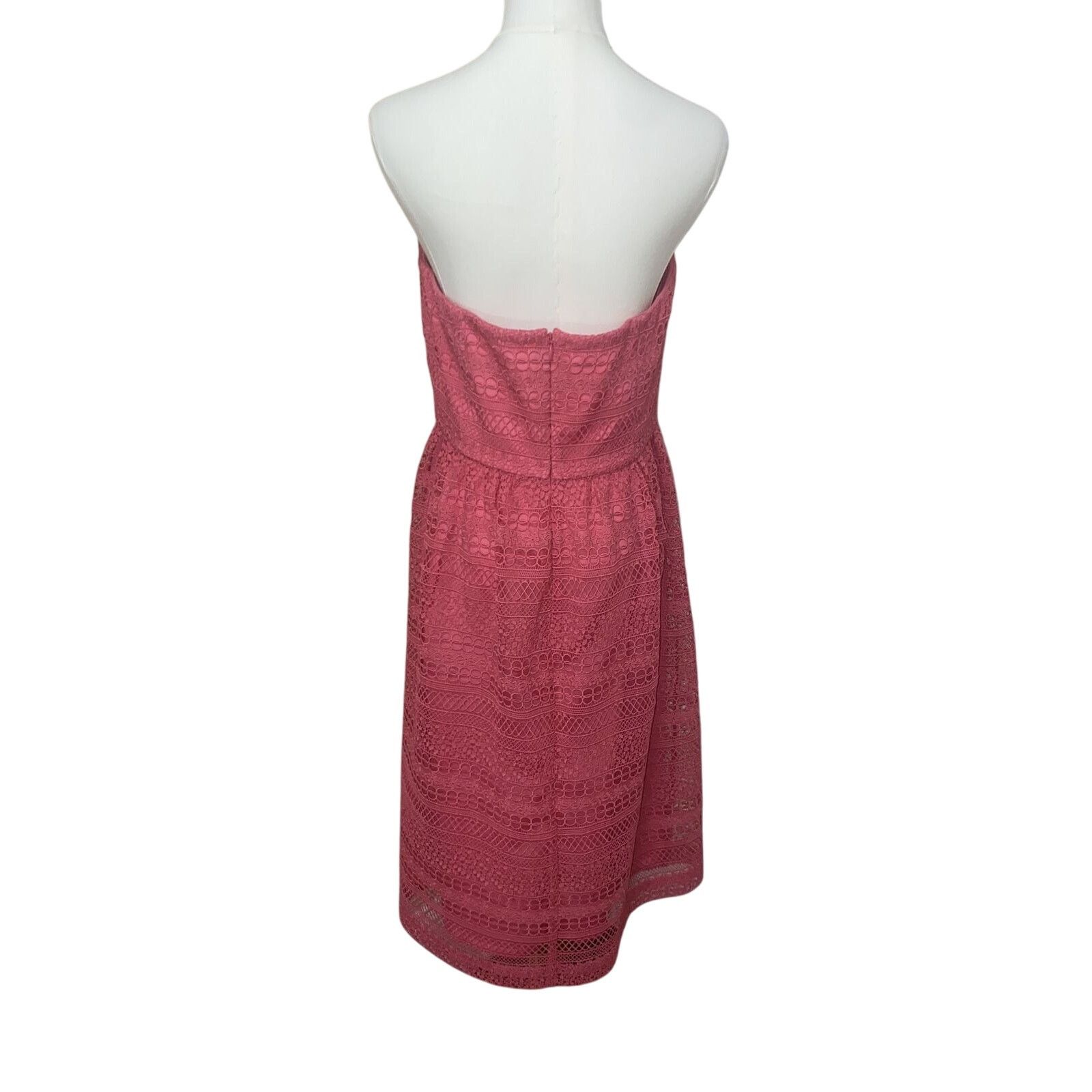 J.Crew J Crew A Line Strapless Lace Party Dress in Pink Sz 10 Size L / US 10 / IT 46 - 5 Thumbnail