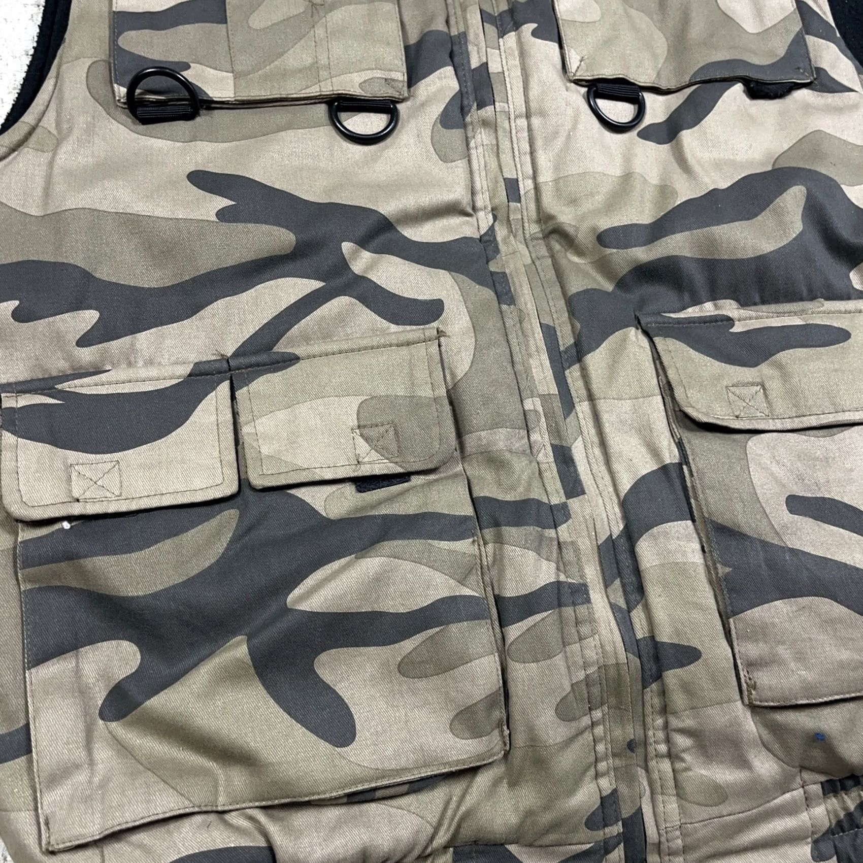 Vintage 10W Apparel Camo Work Vest Men Large Duck Canvas Fleece Lined Work Wear Pockets Hunting Brown 90s Outdoor Size US L / EU 52-54 / 3 - 3 Thumbnail