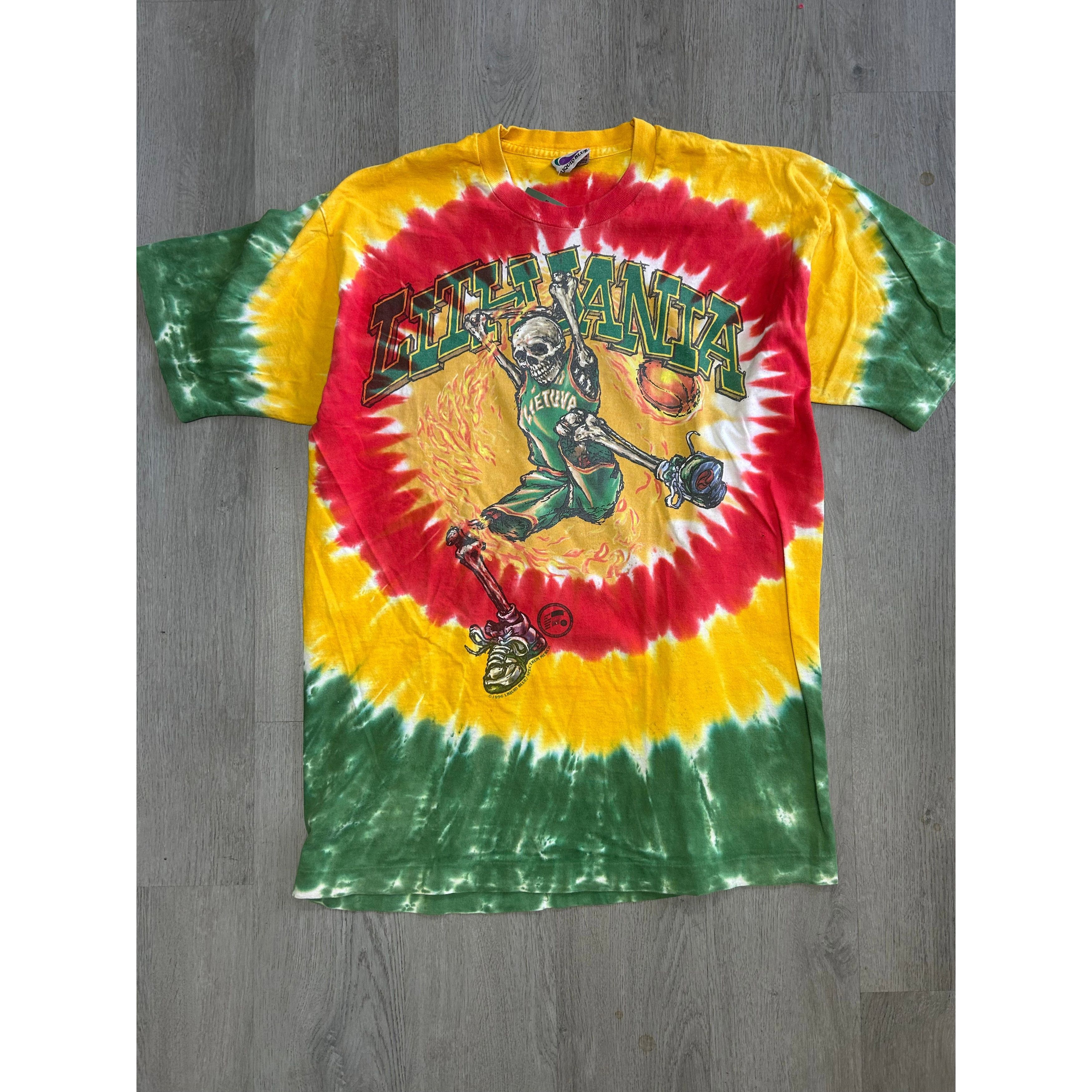 Vintage 1996 Liquid Blue Lithuania Basketball Tee