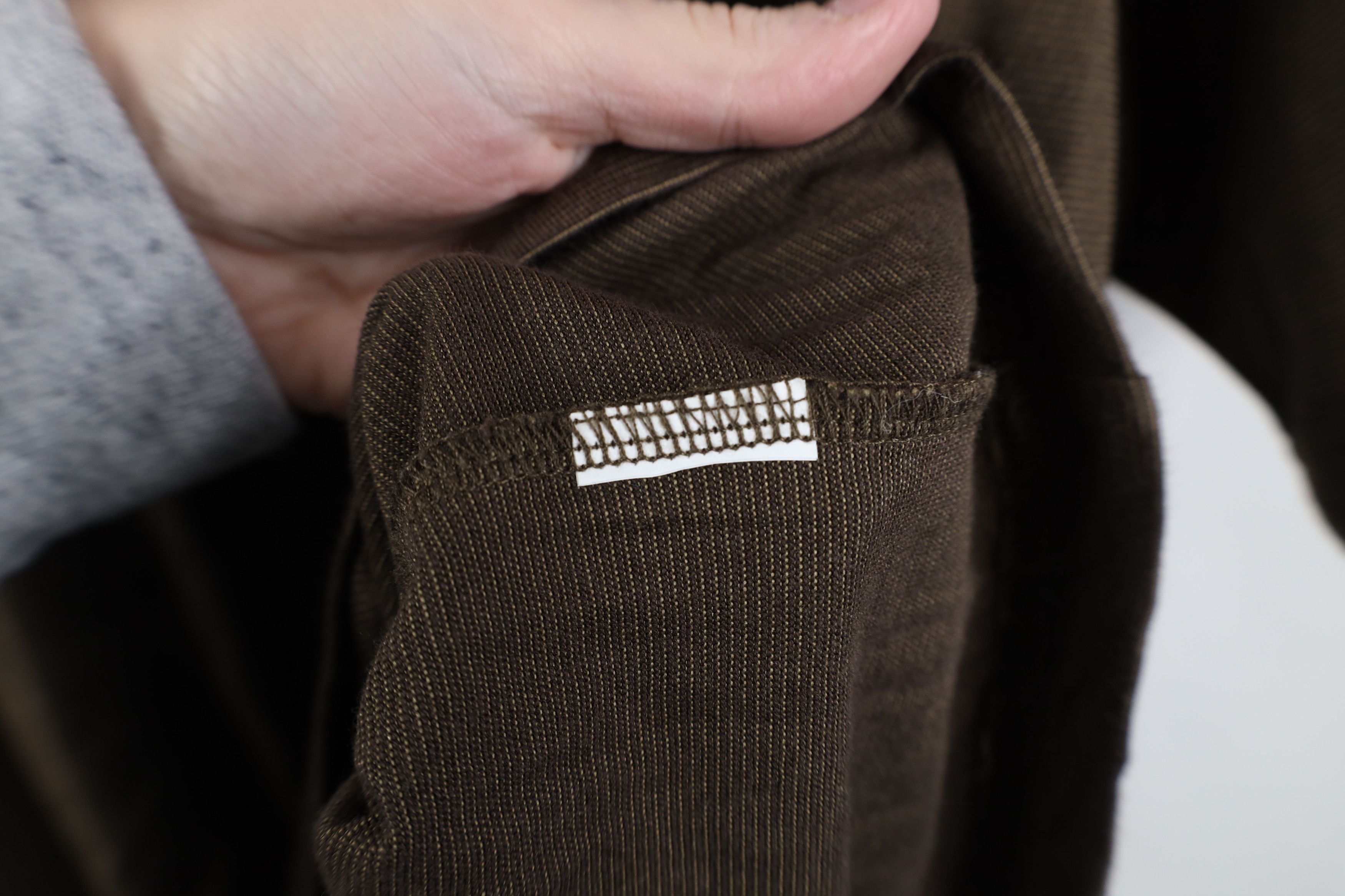 Vintage Vintage 90s Y2K Streetwear Blank Striped Knit T-Shirt Brown Size US XXL / EU 58 / 5 - 7 Thumbnail