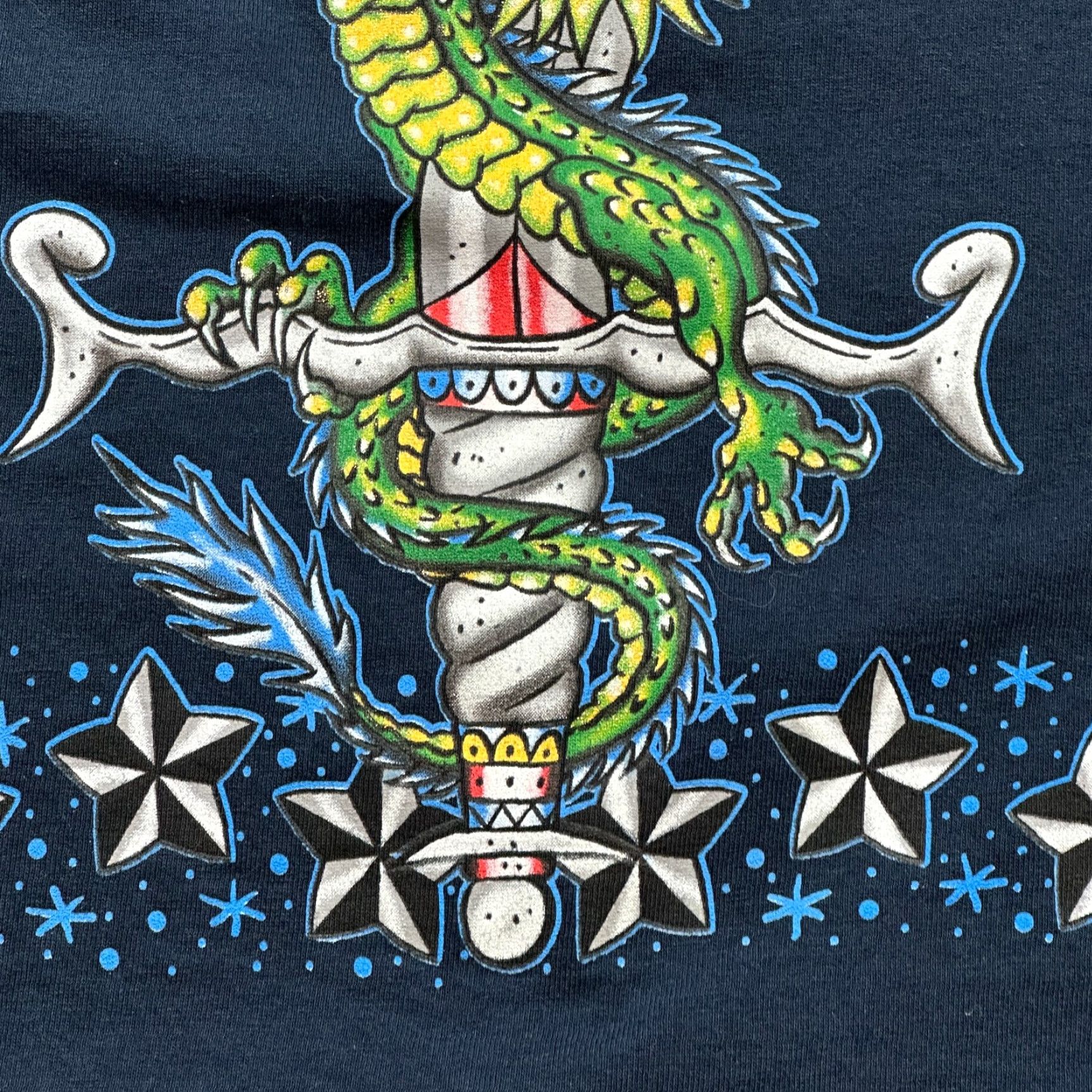 Vintage VINTAGE Extreme Limit Shirt Mens Large Blue Dragon Dagger Grunge Skate Y2K Demon Size US L / EU 52-54 / 3 - 4 Thumbnail