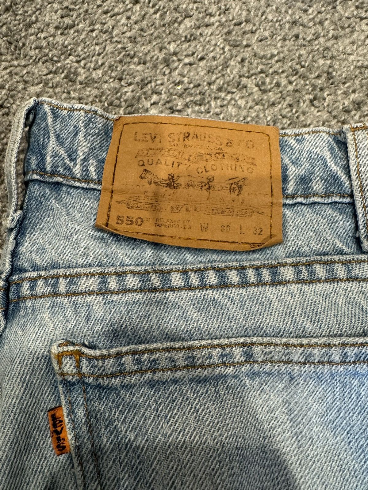 Levi's vintage orange tab Levi jeans 550 stone wash 90s jeans Size US 34 / EU 50 - 5 Thumbnail
