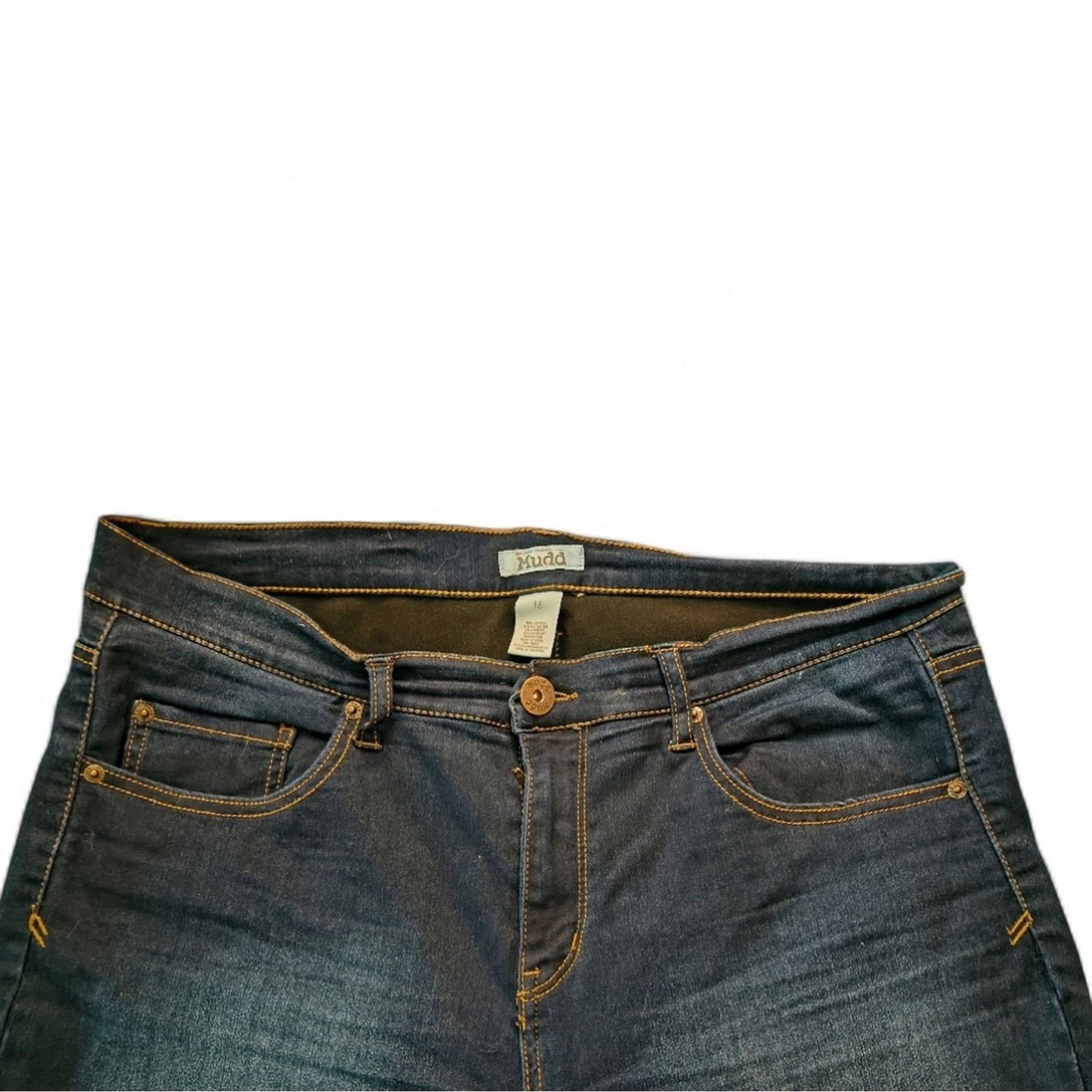The Unbranded Brand Mudd Dark Wash Skinny Jeans Mid Rise Stretch Denim Size 15 Size 36" / US 14 / IT 50 - 7 Thumbnail