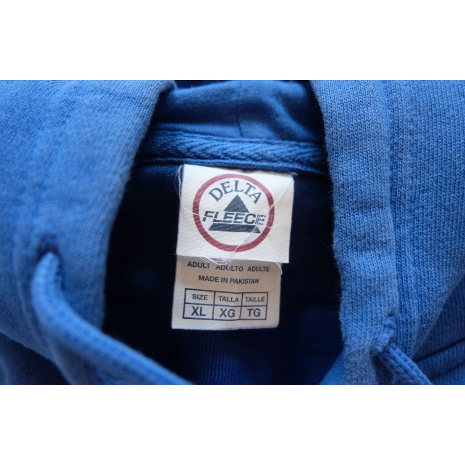 Delta VINTAGE Delta Hoodie Sweatshirt XL Men Blue Graphic 90s 00s American Boyfriend Pullover Size US XL / EU 56 / 4 - 6 Thumbnail