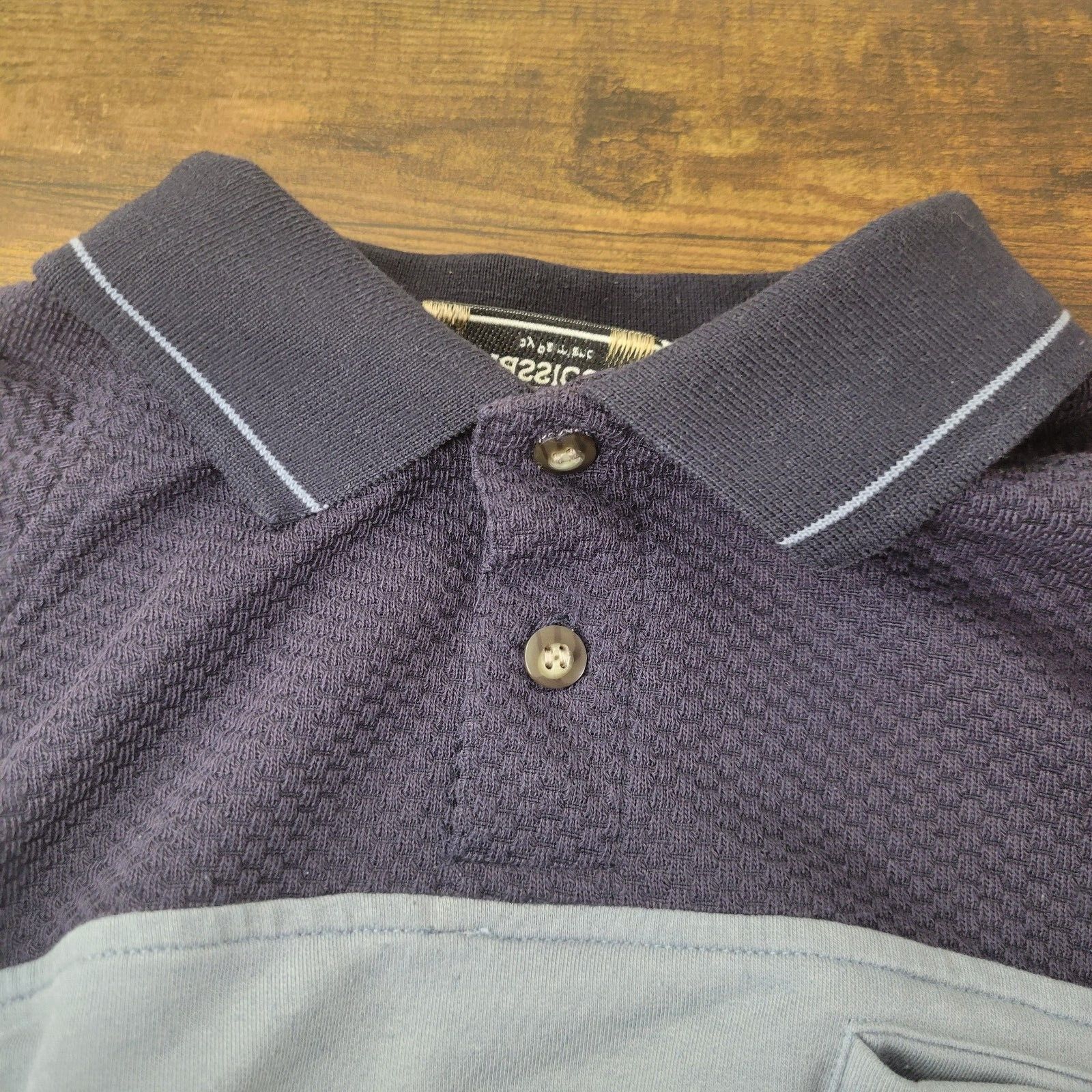 Other Classics by Palmland L Blue Gray Striped Cotton Blend Henley Size US L / EU 52-54 / 3 - 4 Thumbnail