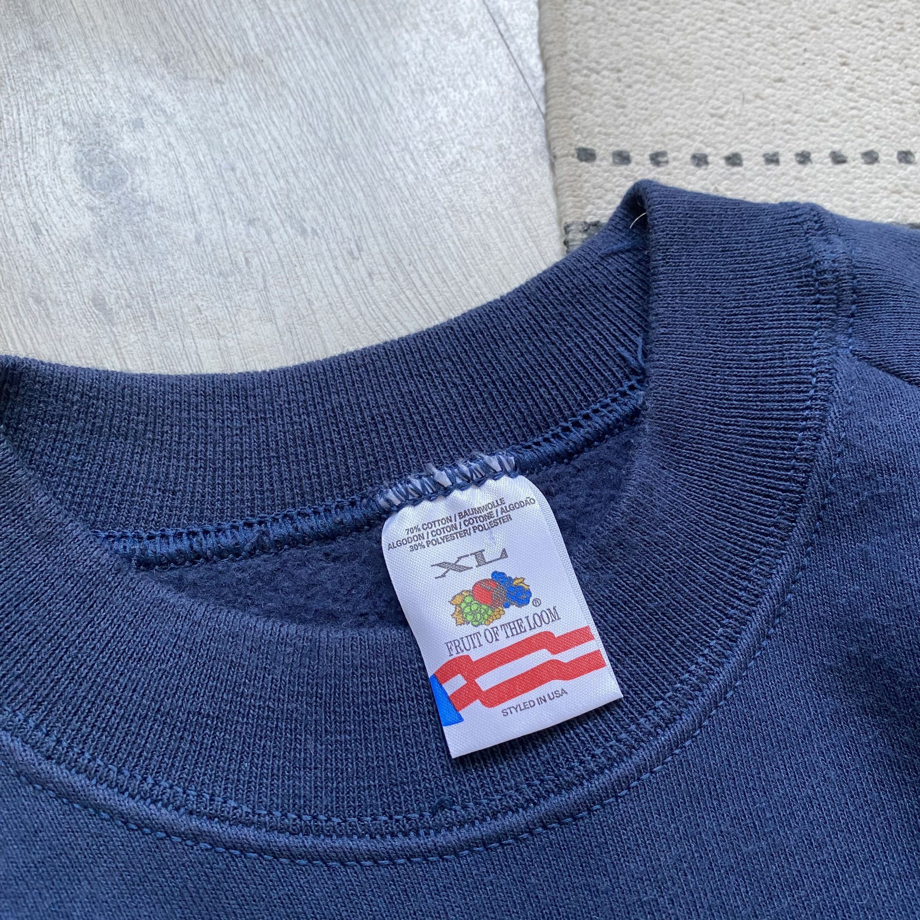 Fruit Of The Loom 🍇 Vintage Y2K 90s FOTL blank sweatshirt Russell style Size US L / EU 52-54 / 3 - 6 Thumbnail