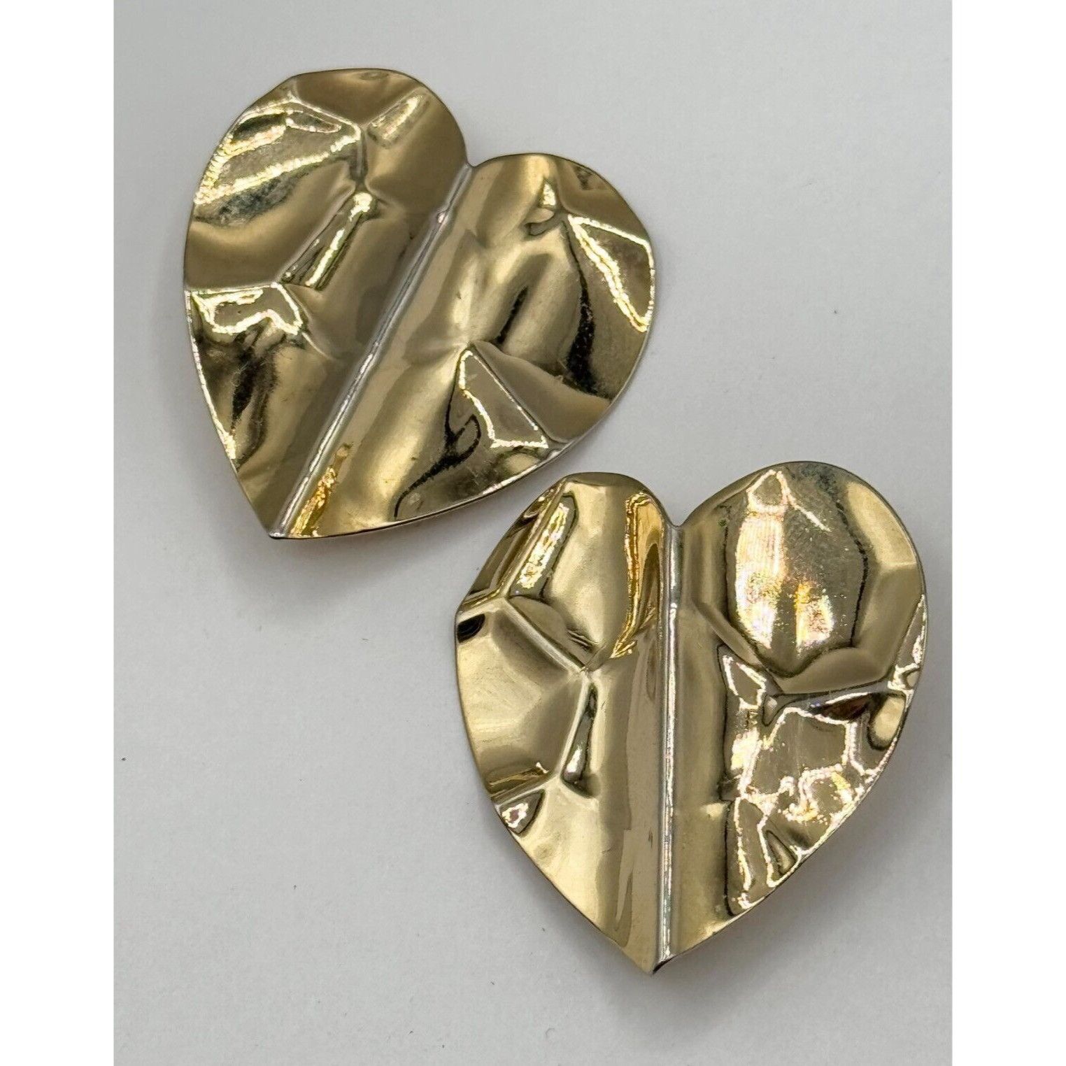 Vintage Vintage hammered metal heart clip on earrings Size ONE SIZE - 2 Thumbnail