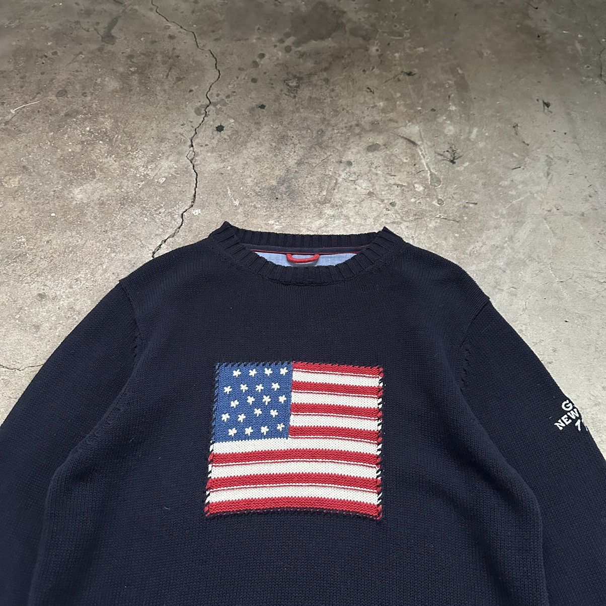 Gant 1/3 Vintage USA Flag Chest Embroidered Long Sleeve Knitwear Size US M / EU 48-50 / 2 - 4 Thumbnail