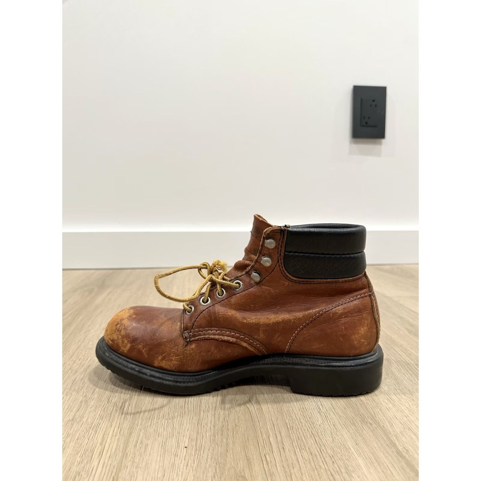 Red Wing Vintage Red Wing SuperSole #2245 Steel Toe Brown Leather Work Boots Made In USA Mens 6 D Size US 6 / EU 39 - 6 Thumbnail