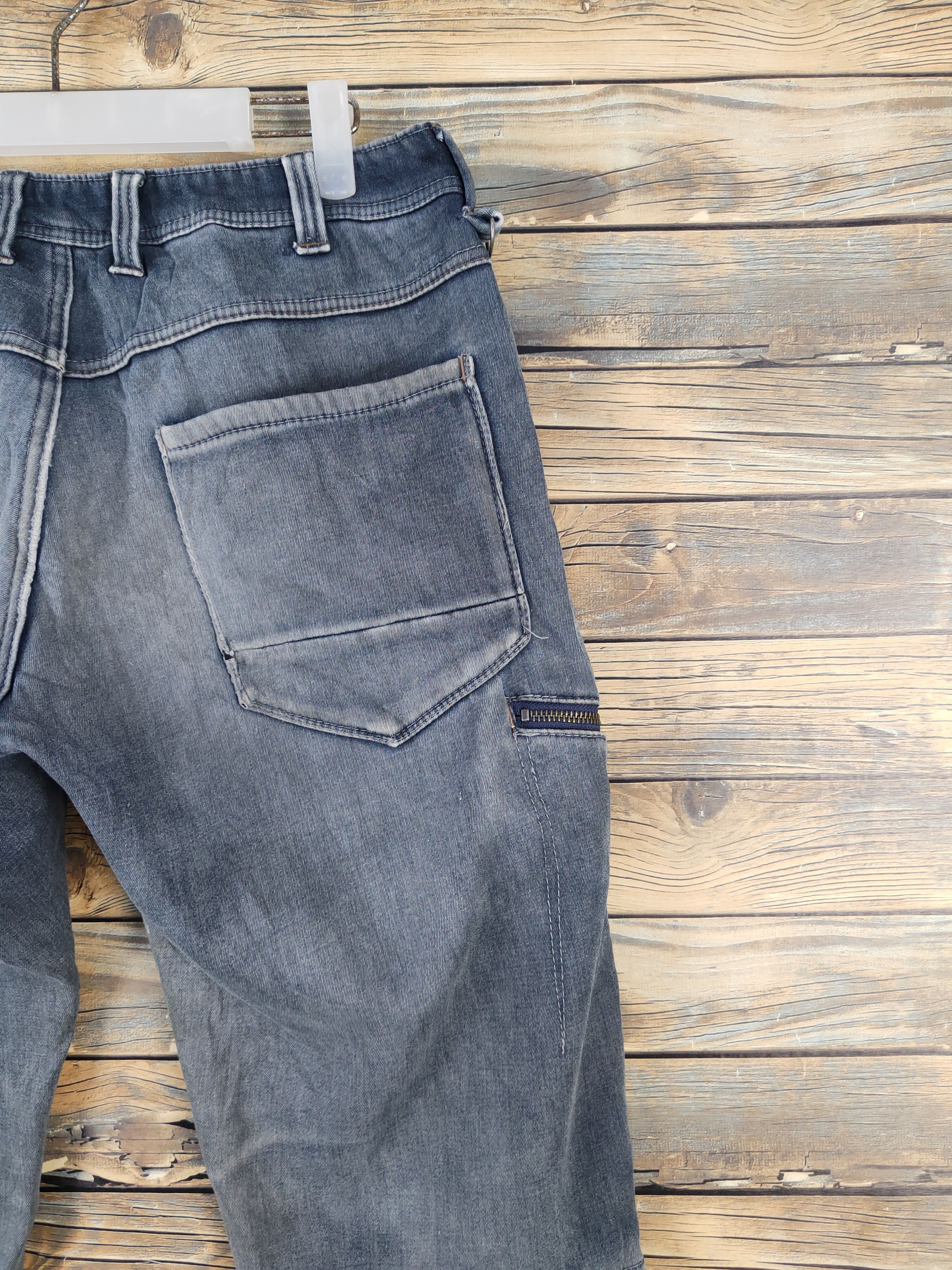 FieldCore Faded Distressed Ripped cargo denim Jeans #W1954
