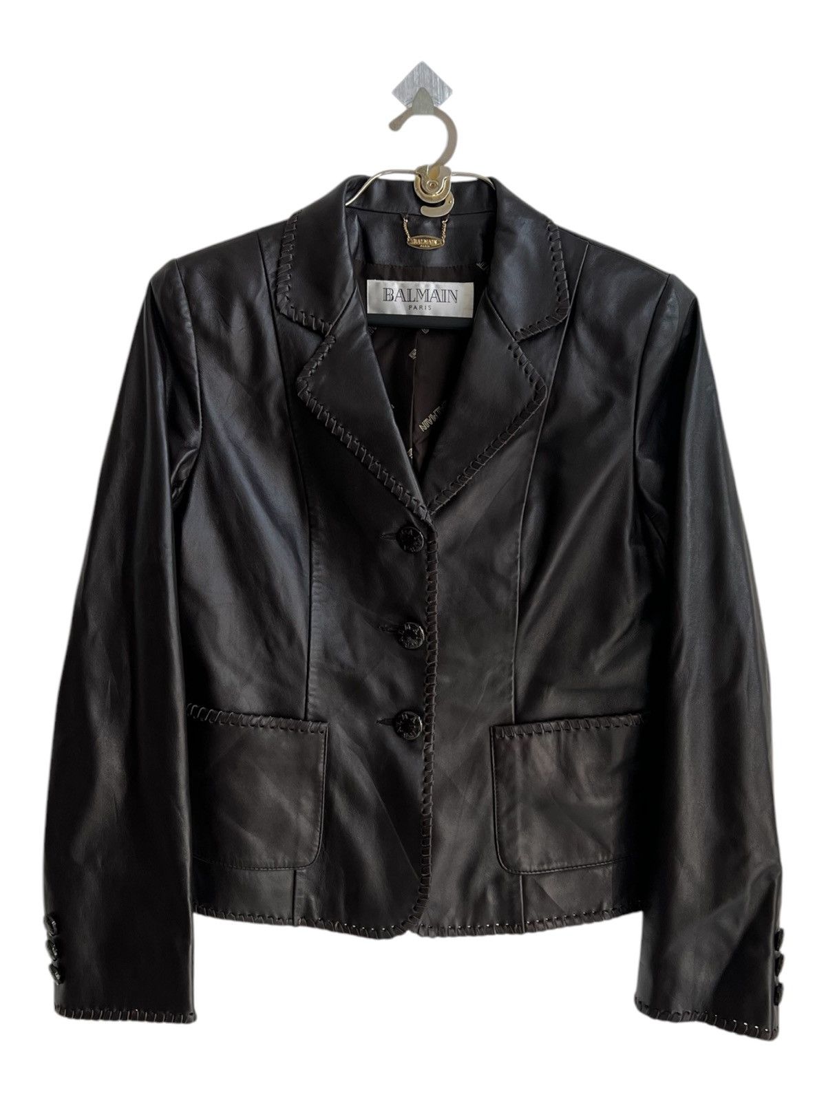 Balmain Balmain Paris Lamb Skin Japan Release Cropped Jacket Size M / US 6-8 / IT 42-44 - 2 Thumbnail