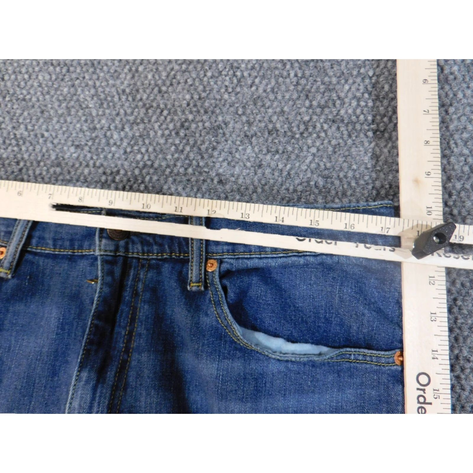 Levi's Levi's 505 Jeans Men 36x34 Blue Straight Regular Dark Wash Denim Classic Size US 36 / EU 52 - 2 Thumbnail