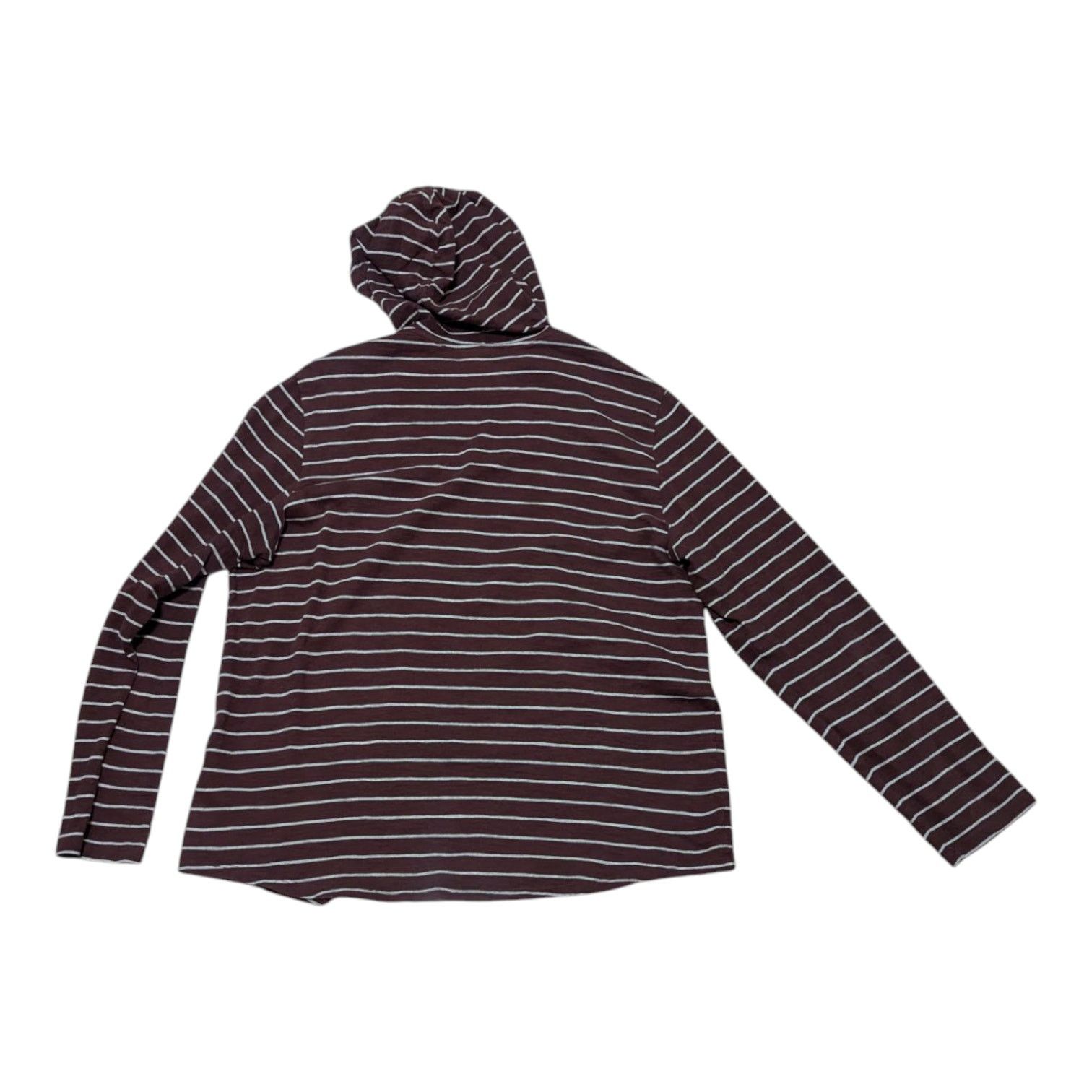 Vince Vince Fine Stripe Slub Cotton Hoodie Brown Gray Maroon XL Size US XL / EU 56 / 4 - 2 Thumbnail