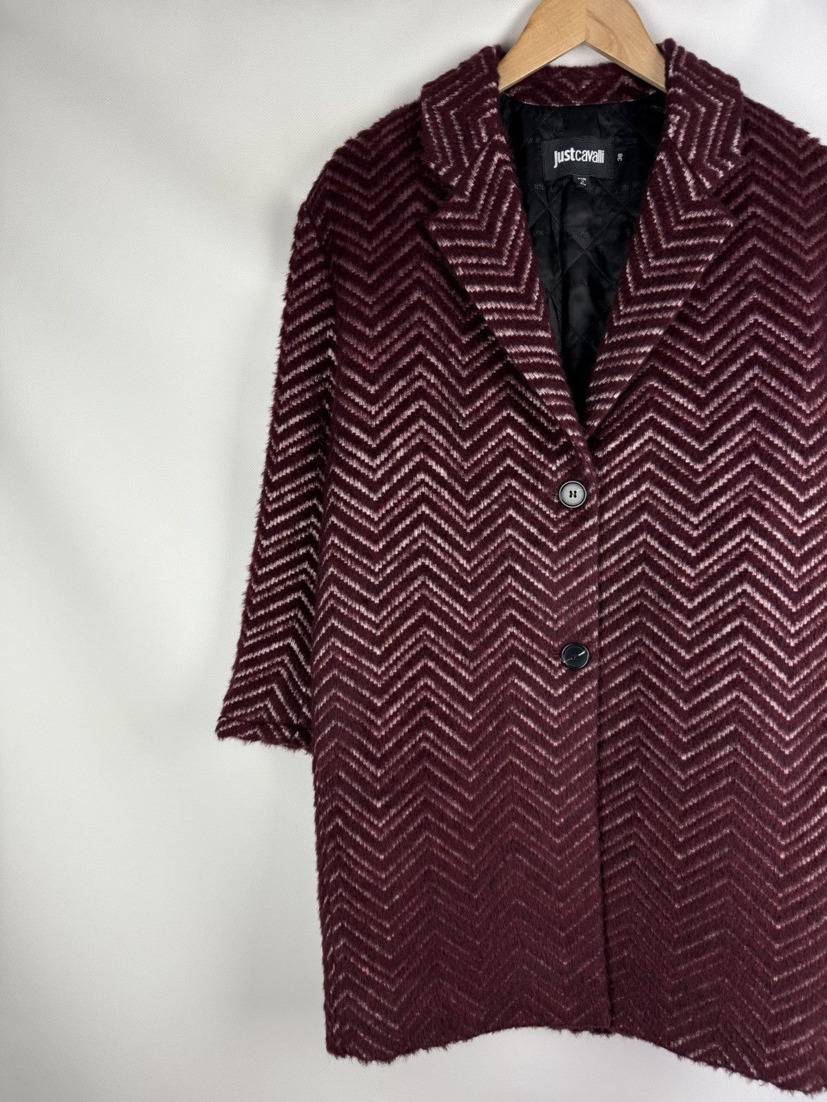 Just Cavalli × Roberto Cavalli Just Cavalli Wool / Alpaca Zig Zag Patterned Coat Jacket Size XS / US 0-2 / IT 36-38 - 2 Thumbnail