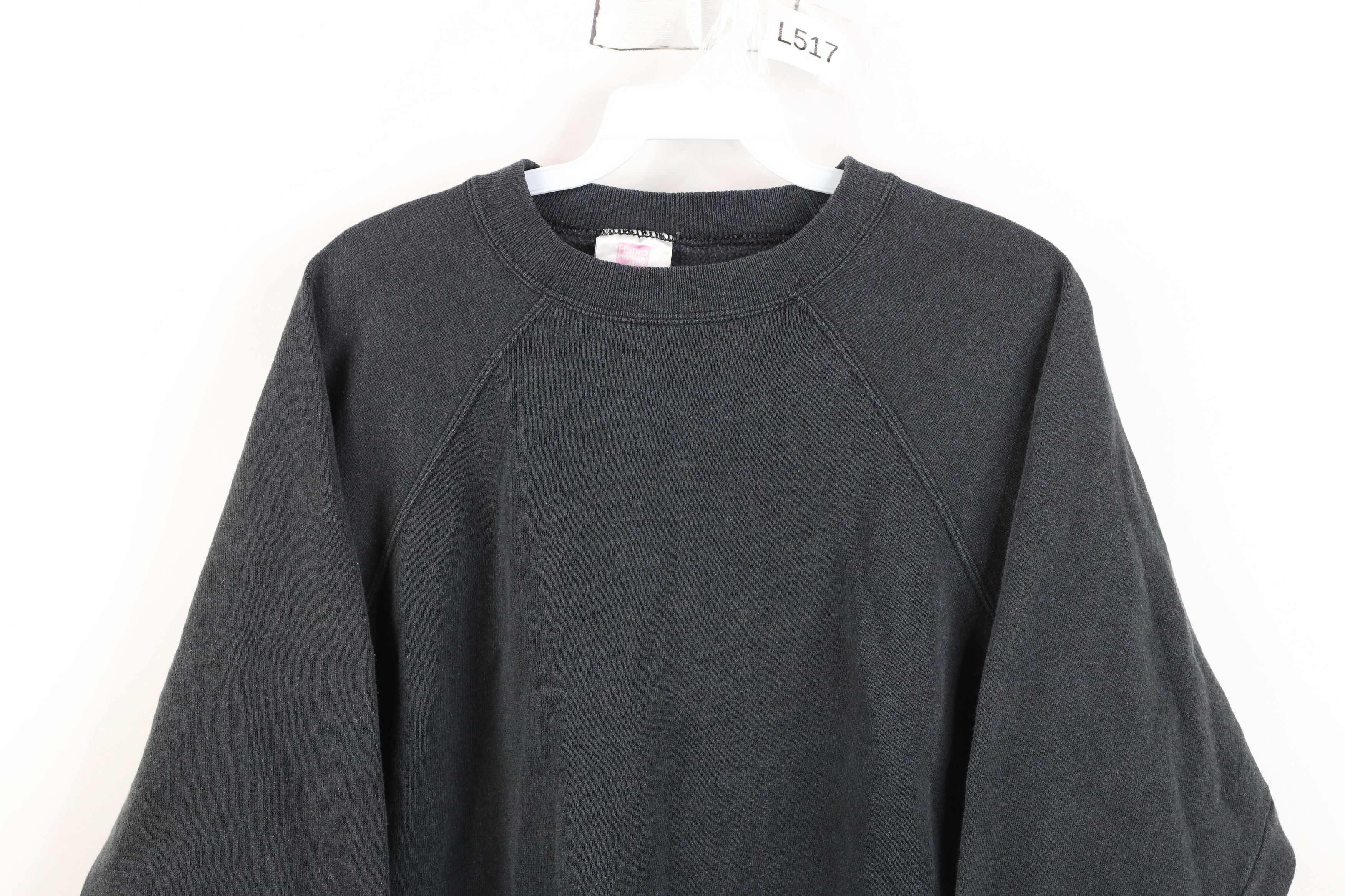 Vintage Vintage 90s Streetwear Faded Blank Crewneck Sweatshirt Black Size L / US 10 / IT 46 - 2 Thumbnail