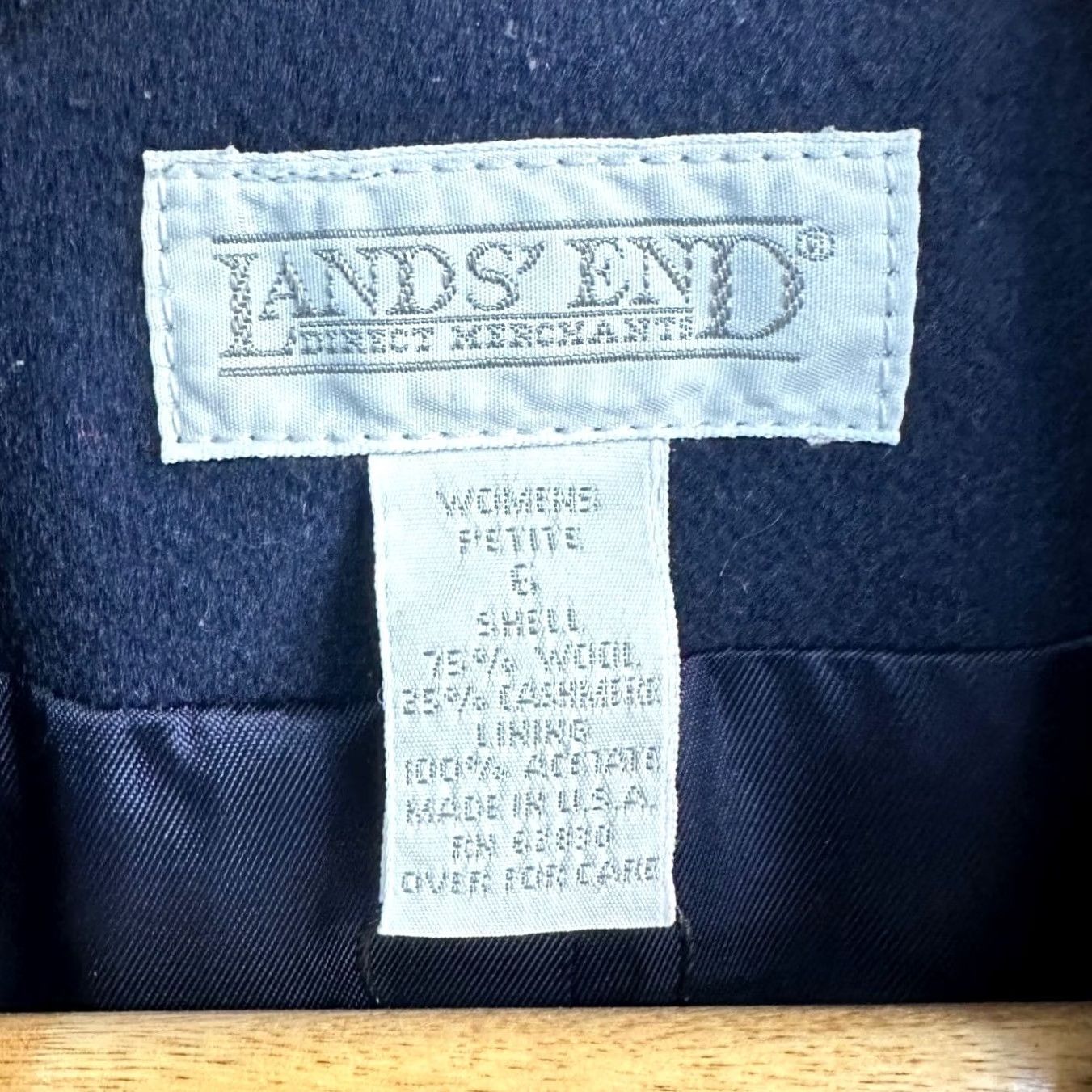 Lands' End VINTAGE Lands End Womens Blazer Jacket Blue Wool Blend PXL Business Workwear Size XL / US 12-14 / IT 48-50 - 6 Thumbnail