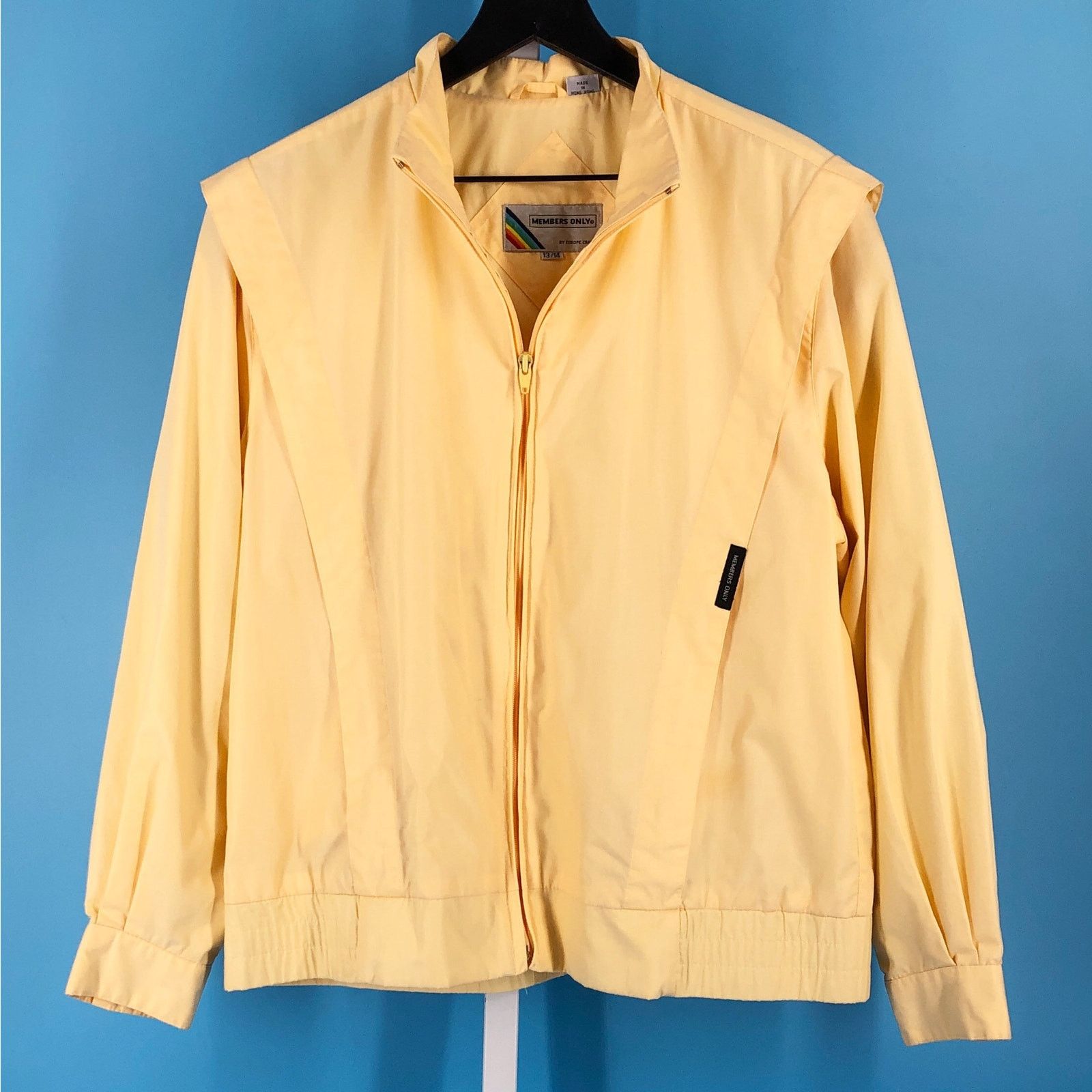 Members Only × Vintage 80s Members Only pale yellow jacket 1980s vintage Size XL / US 12-14 / IT 48-50 - 1 Thumbnail