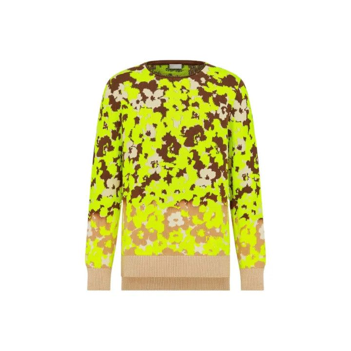 Dior Dior Yellow Floral Pattern Knitted Sweater 0079 Size US L / EU 52-54 / 3 - 1 Thumbnail