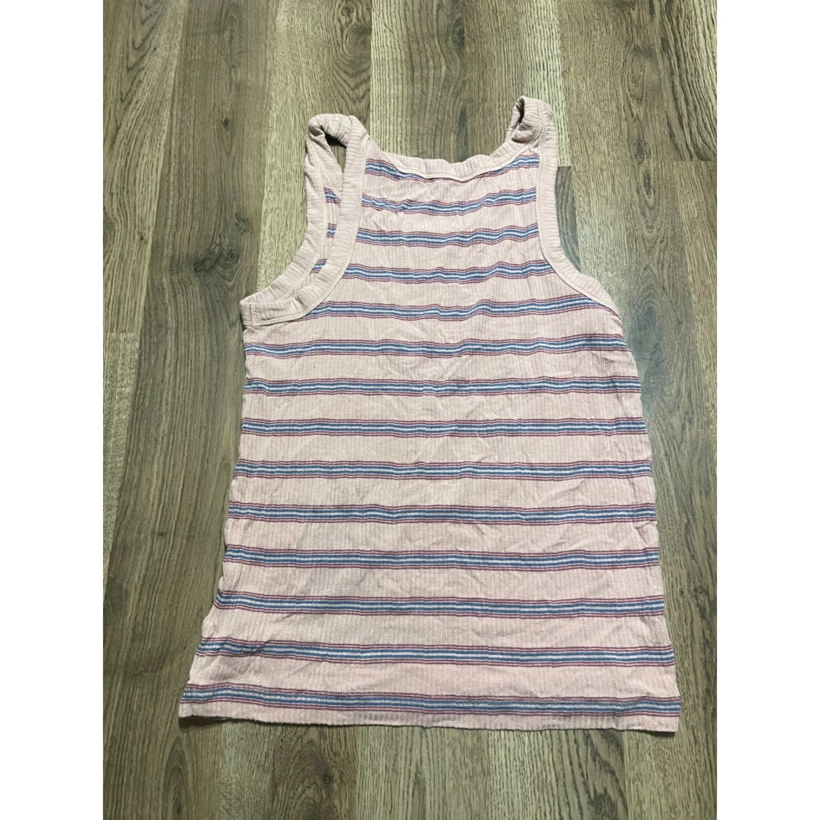 American Eagle Outfitters American Eagle Outfitters Tank Top Women Small Blue Red Striped Rib Casual Size S / US 4 / IT 40 - 2 Thumbnail