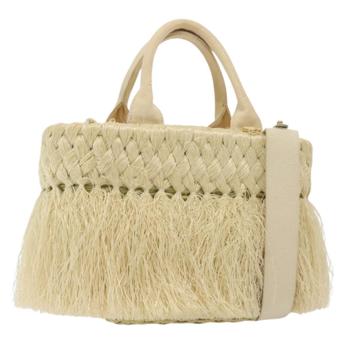 Prada Prada Fringe Wicker Tote Woven Straw Size ONE SIZE - 1 Thumbnail