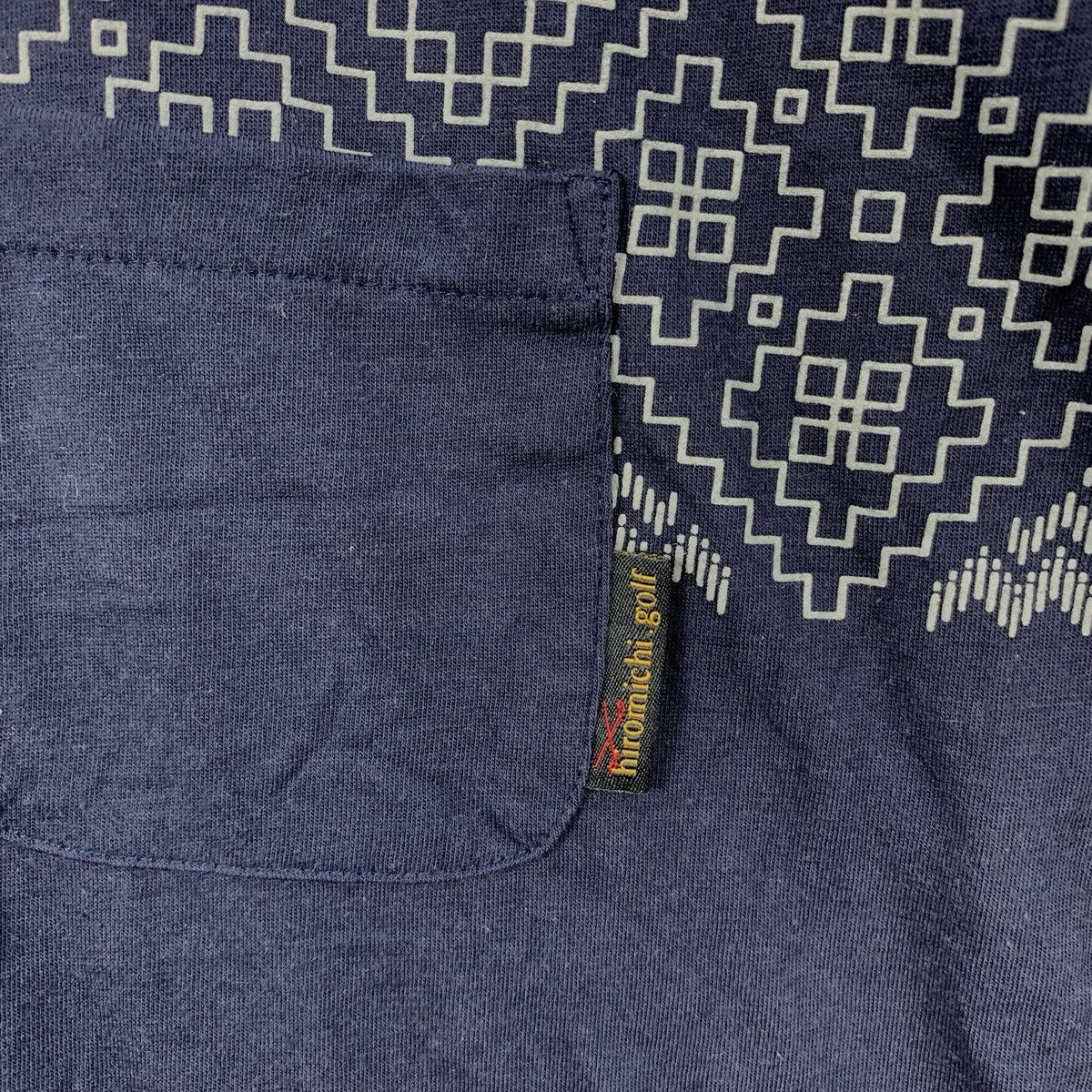 Vintage Vintage Navy Geometric Knit Pattern Pocket Tee Minimal Size US L / EU 52-54 / 3 - 7 Thumbnail