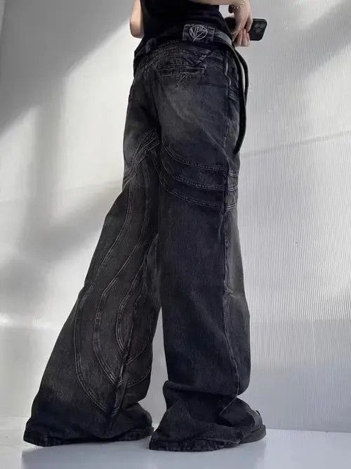 Japanese Brand Retro washed distressed heavyweight corrugated bootcut jeans Size US 32 / EU 48 - 2 Thumbnail