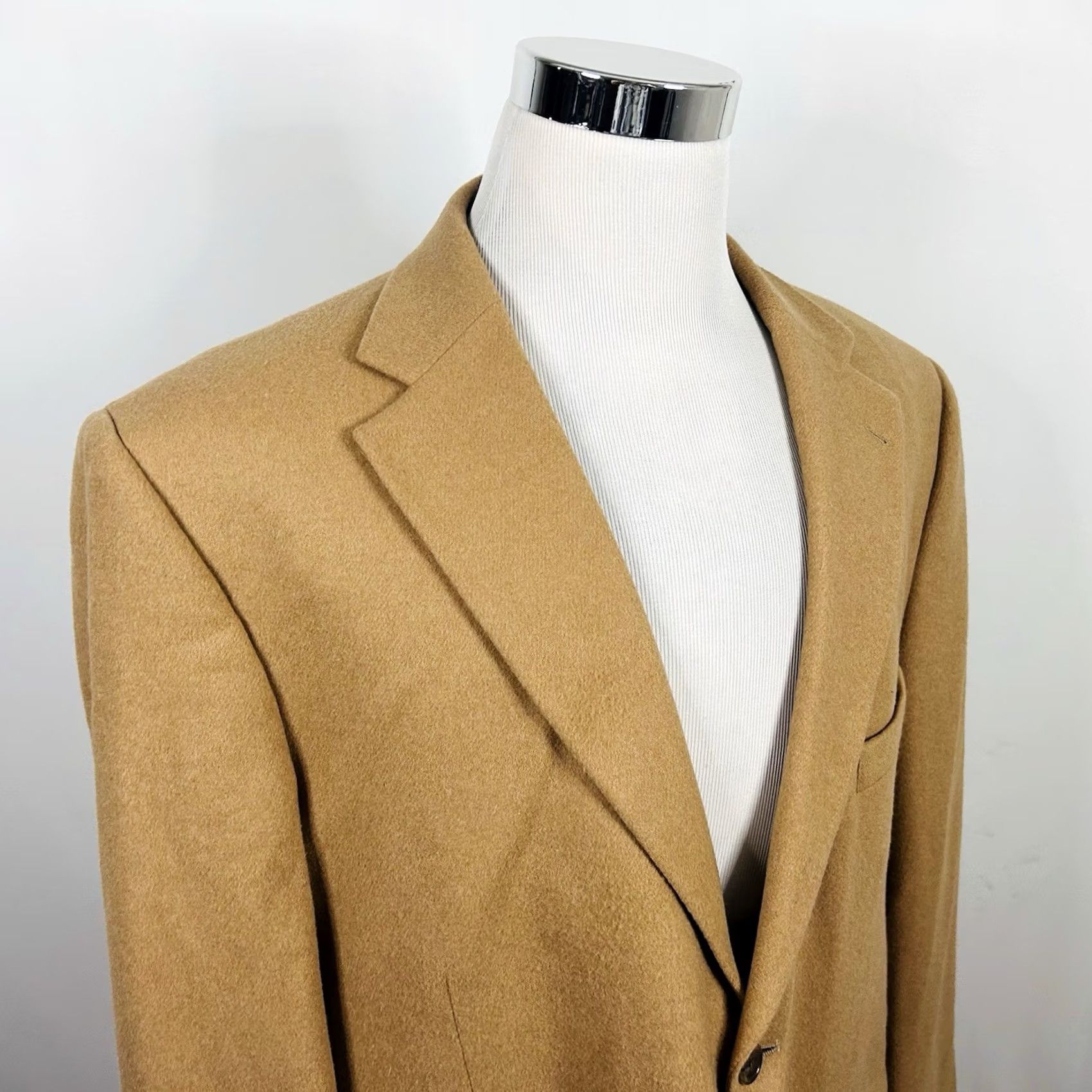 Stafford Stafford 46R Sport Coat Wool Camel Hair Blend Beige Two Button Lined Vented Men Jacket Coat Regular Notch 2 Piece 46M? Size US XS / EU 42 / 0 - 2 Thumbnail