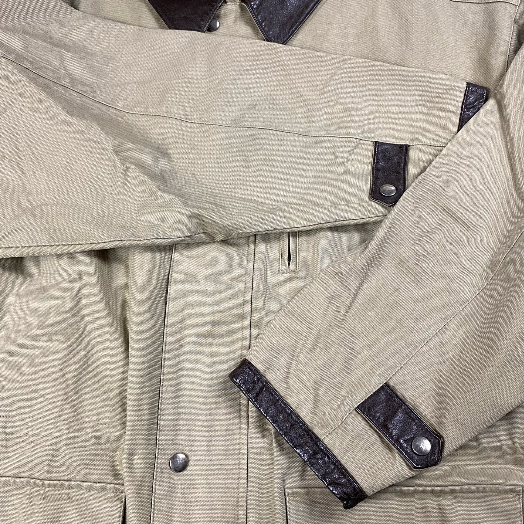 Vintage VINTAGE AMERICAN ACCESSORIES DUCK CANVAS CHORE COAT JACKET MENS XL BEIGE WORK BARN COAT Size US XL / EU 56 / 4 - 7 Thumbnail