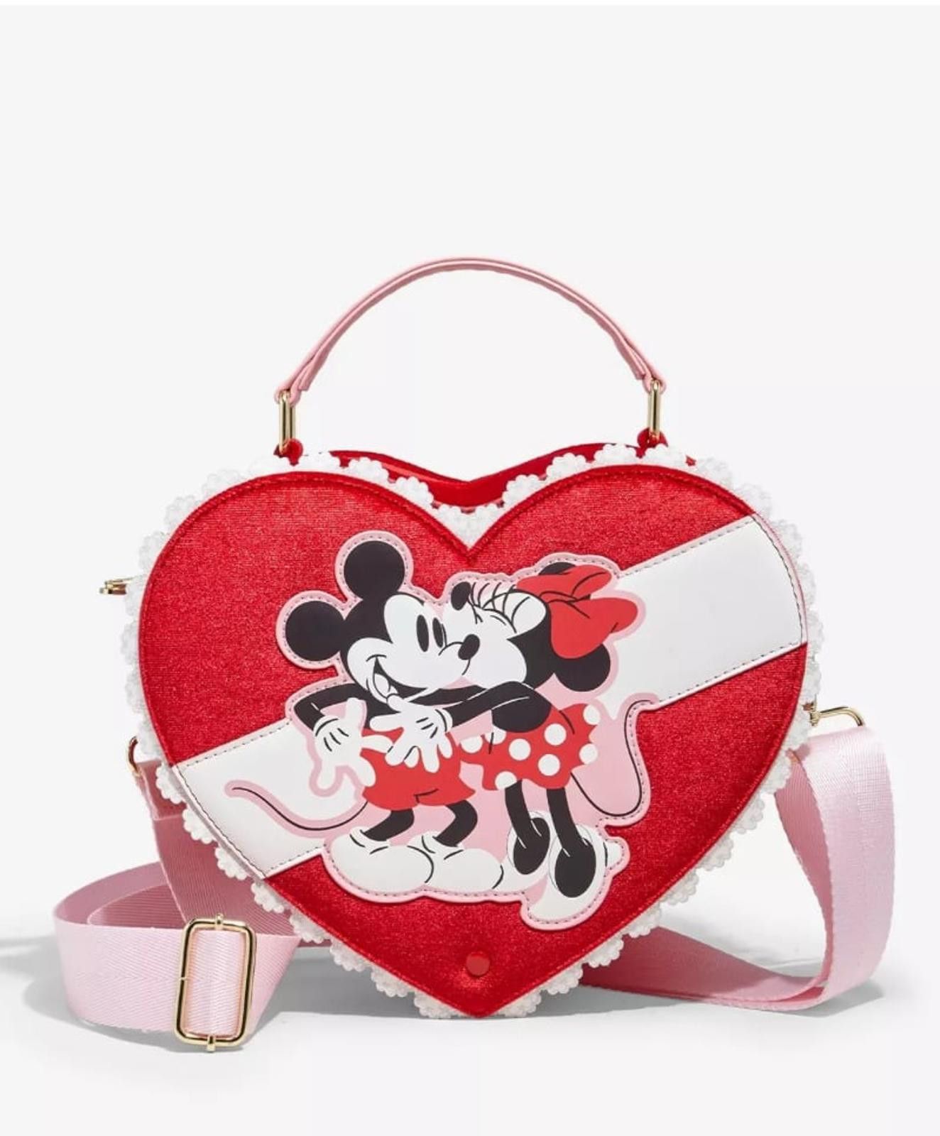 Loungefly Mickey/Minnie Valentine's Choc. Heart Box Xbody