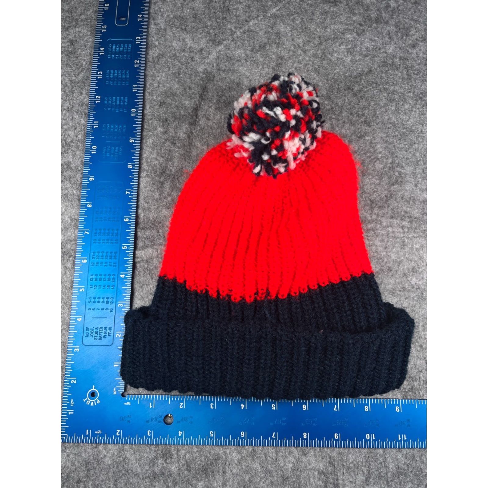 Alife American General Life Beanie Hat One Size Adult Blue Red Knit 100% Acrylic Pom Striped Casual Travel Workwear Unisex Mens Womens Size ONE SIZE - 5 Thumbnail