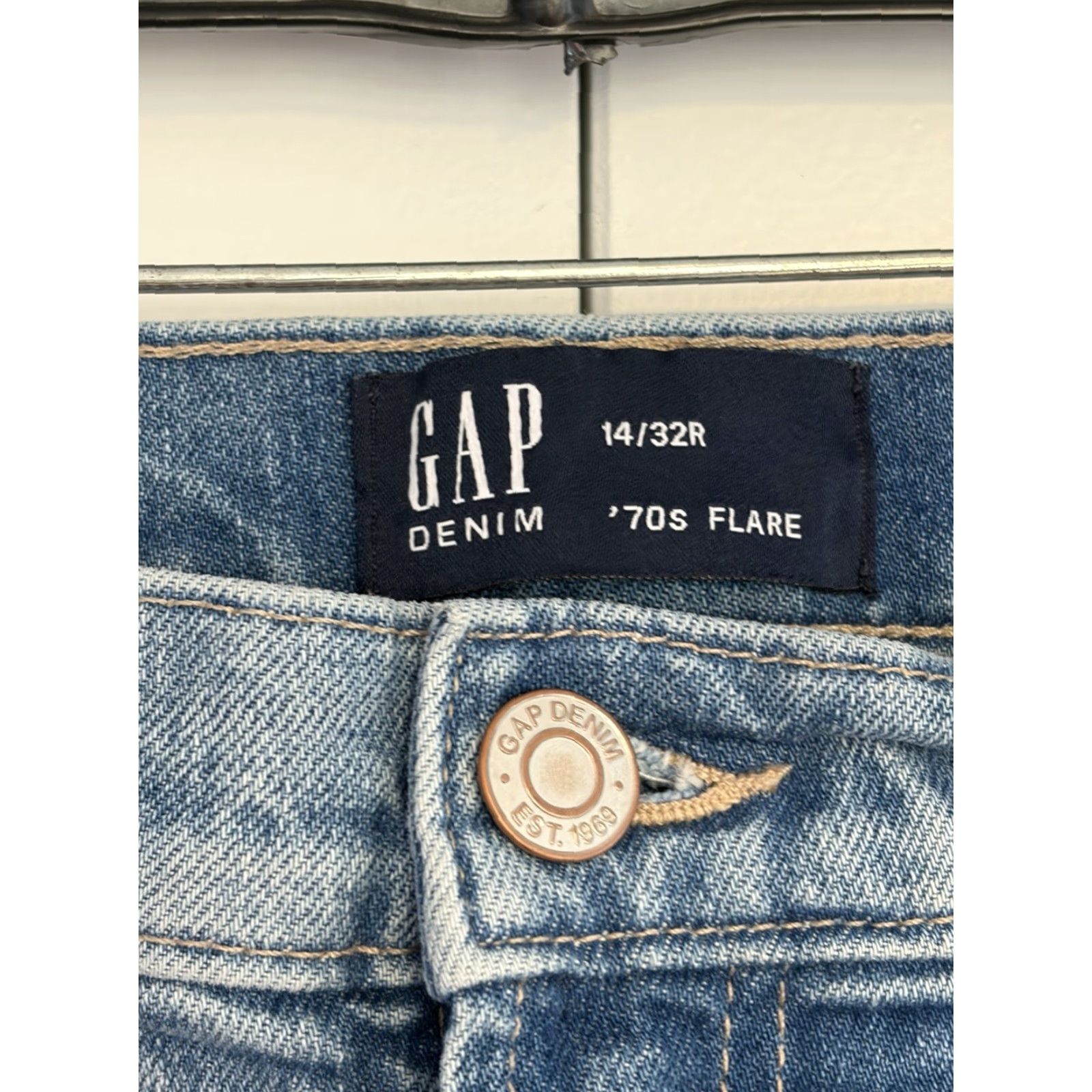 Gap Gap Jeans Bootcut 14/32 Women's High Rise Light Wash Denim 70s Flare Vintage No Size 36" / US 14 / IT 50 - 7 Thumbnail
