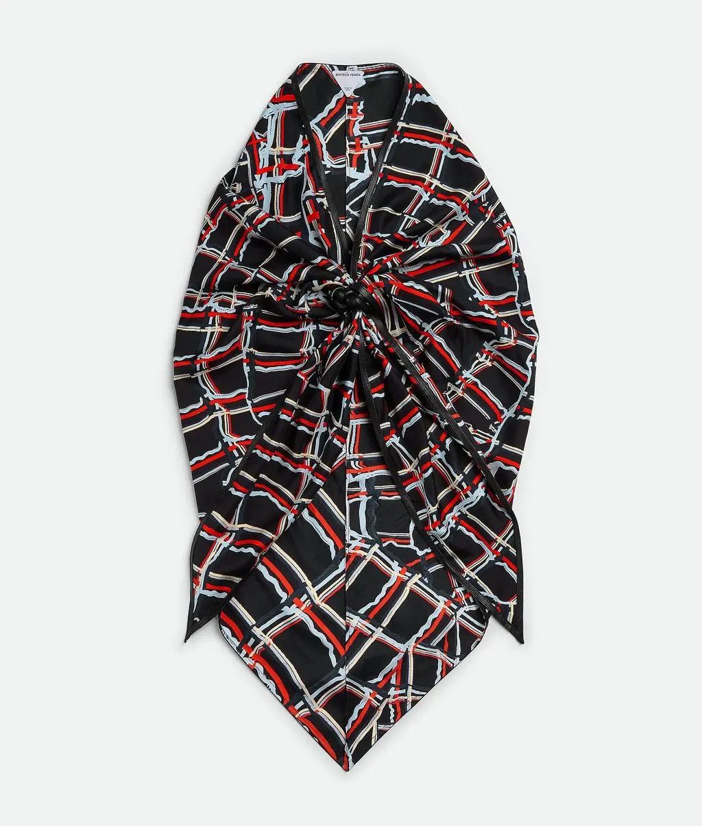 Bottega Veneta o1w1db10825 Size: OS / Distorted Check Printed Silk Scarf Size ONE SIZE - 2 Thumbnail