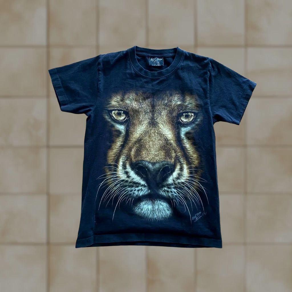 Gloverall Rock Chang Shirt Mens S Black Lion Tiger All Over Print Size US S / EU 44-46 / 1 - 1 Thumbnail
