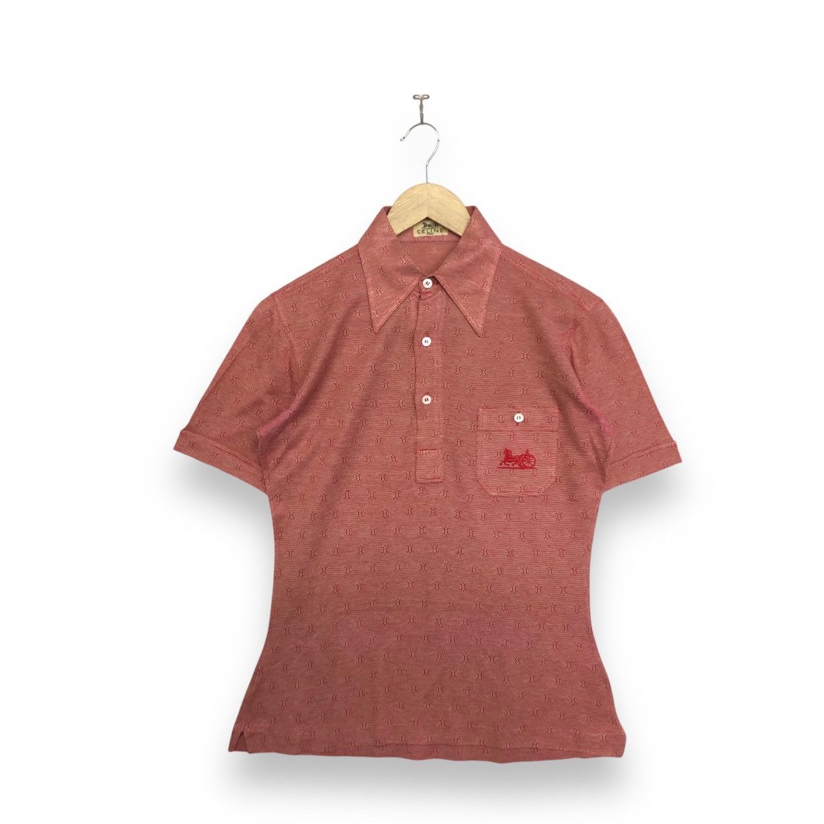 Celine Vintage CELINE Paris Monogram Retro Design Polo Shirt Size US S / EU 44-46 / 1 - 1 Thumbnail