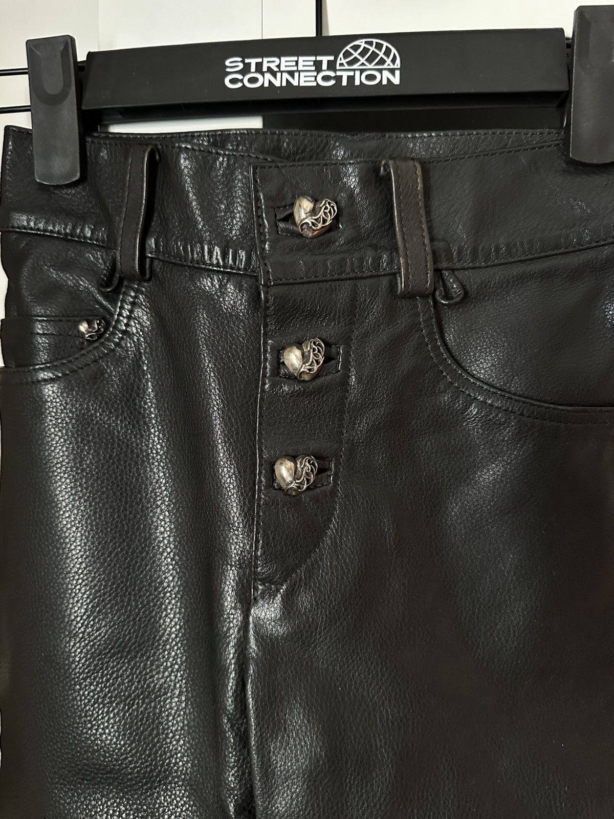 Chrome Hearts CHROME HEARTS HEAVY DUTY LEATHER FLEURKNEE KIDS YOUTH PANTS Size US 26 / EU 42 - 7 Thumbnail