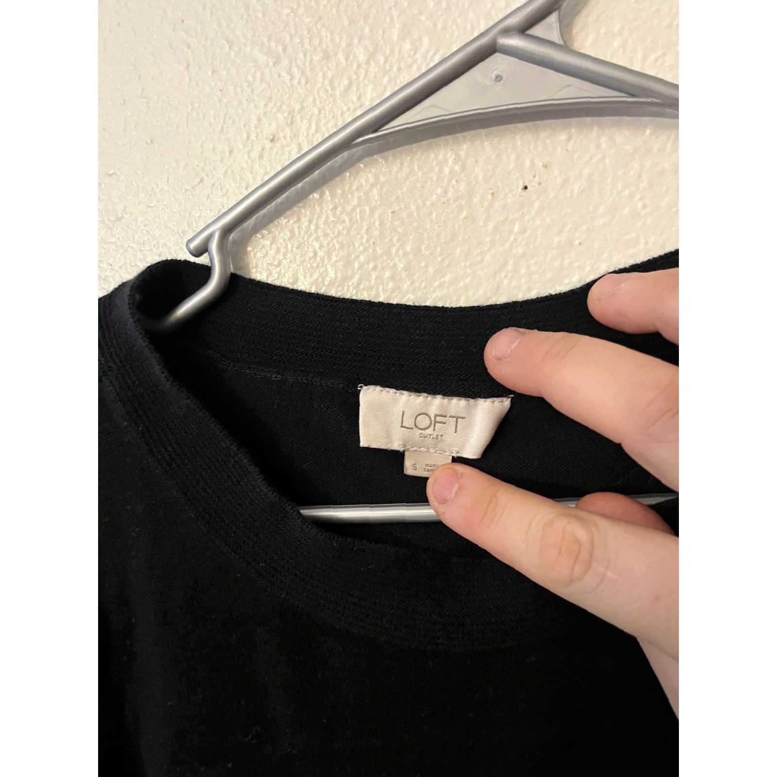 Loft Loft Long Sleeve Black Knit Crew Neck Sweater Size S Size S / US 4 / IT 40 - 2 Thumbnail