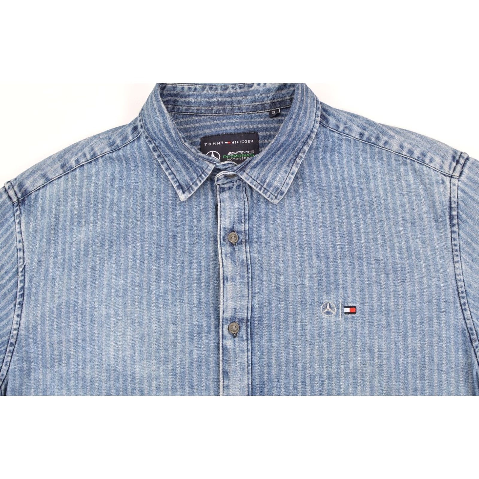 Tommy Hilfiger Tommy Hilfiger AMG Petronas Motorsport Denim Button-Up Shirt XL Men Blue Denim Button-Up Shirt XL Mens Blue Size US XL / EU 56 / 4 - 2 Thumbnail