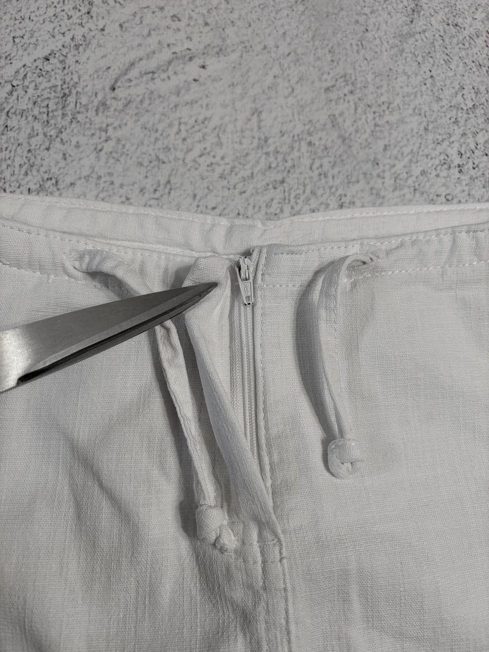 Dolce & Gabbana Dolce & Gabbana White Linen Mini Skirt Y2K Drawstring Waist Size 27" / US 4 / IT 40 - 4 Thumbnail