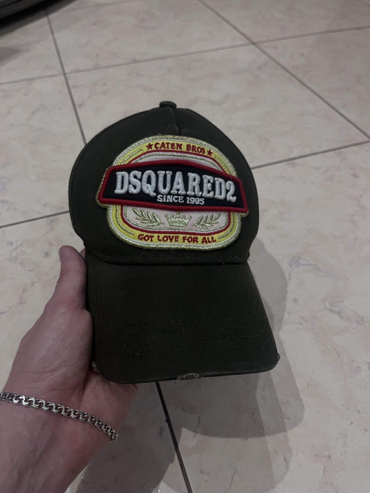 Dsquared2 Dsquared2 “Caten Bros” Dark Khaki Cap – Classic Patch, Size ONE SIZE - 4 Thumbnail
