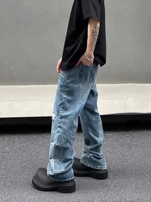 Jean High street washed distressed armor ripped jeans Size US 32 / EU 48 - 3 Thumbnail