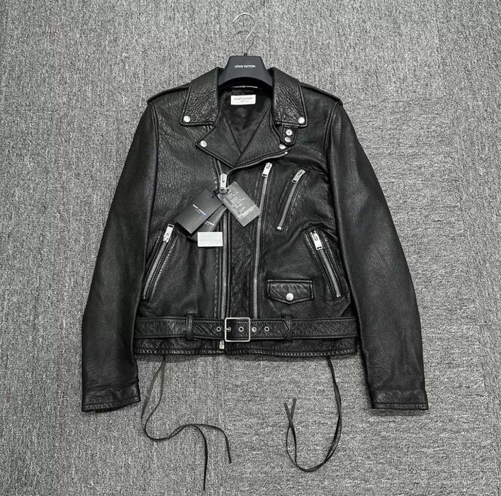 Saint Laurent Paris SLP L17 Blood Luster Leather Jacket | Grailed
