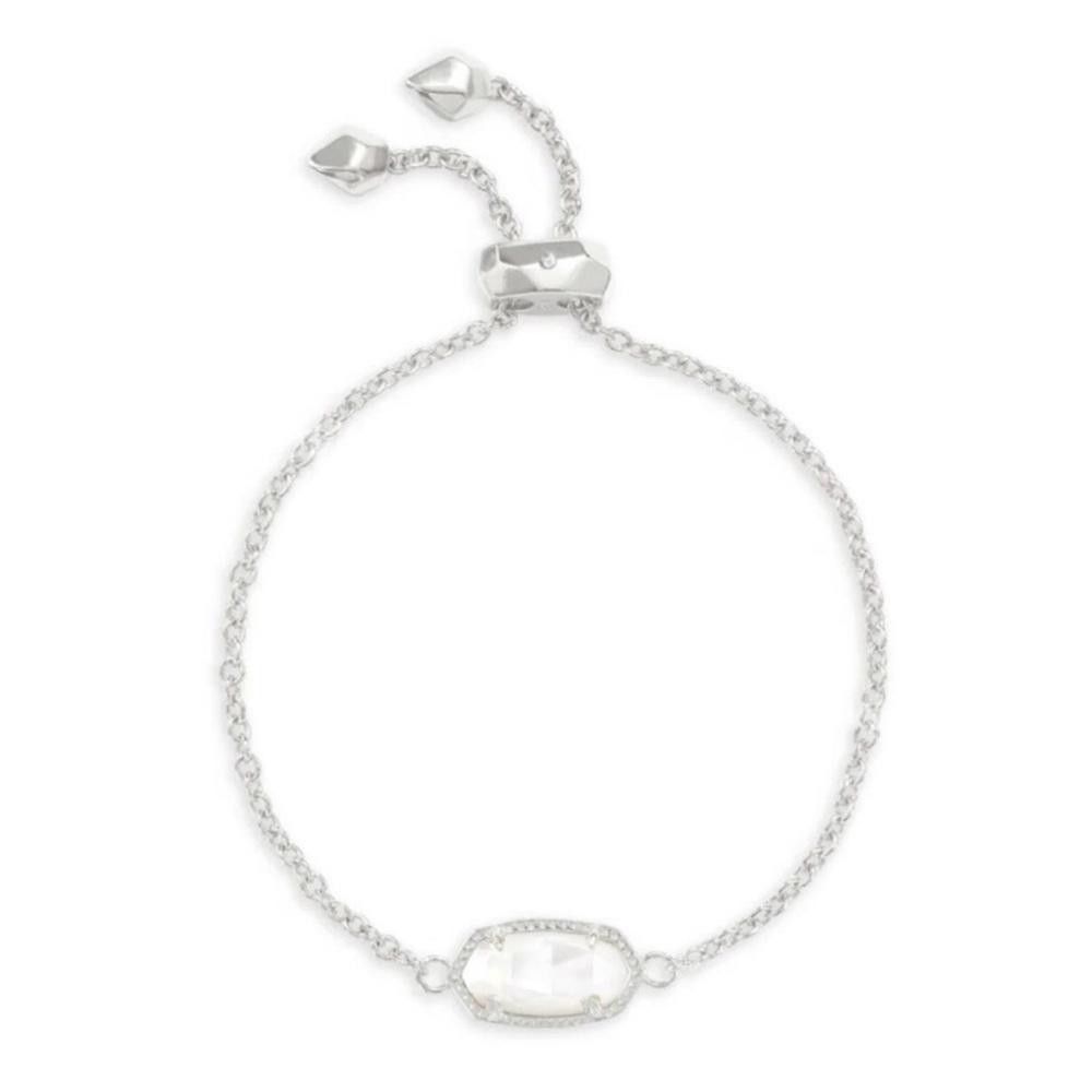 Designer Kendra Scott Elaina Silver Ivory Mother of Pearl Bracelet Size ONE SIZE - 1 Thumbnail