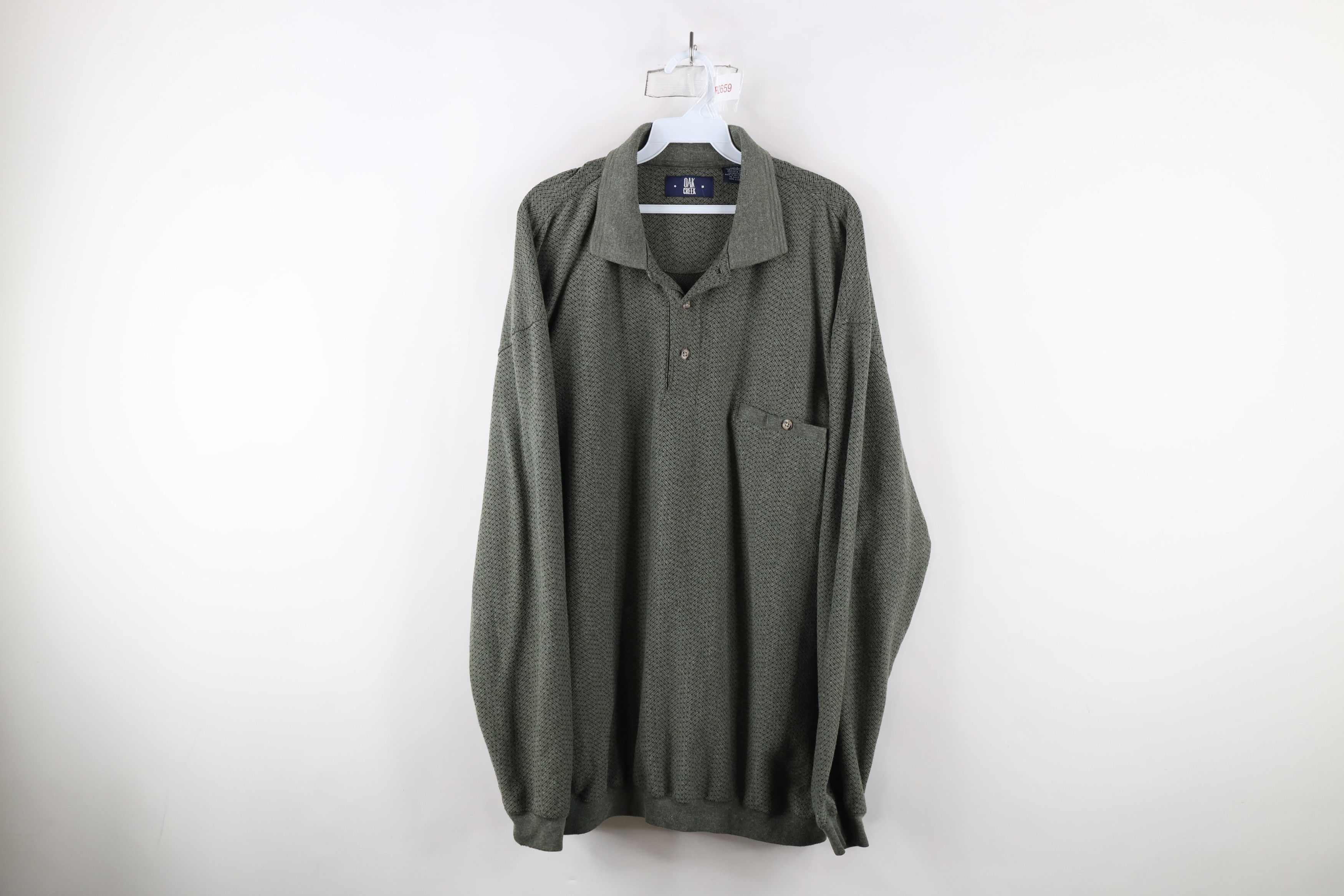 Vintage Vintage 90s Streetwear Collared Pullover Long Sleeve Polo Size US XXL / EU 58 / 5 - 1 Thumbnail
