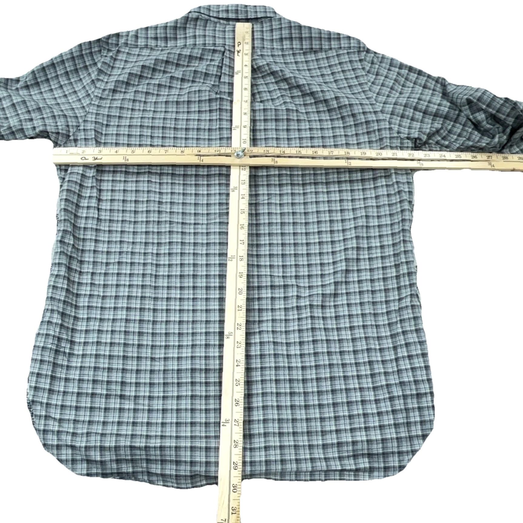 Ralph Lauren Ralph Lauren Shirt Men Medium Gray Plaid Button Up Dress Tartan Pony Soft Adult Size 42R - 6 Thumbnail