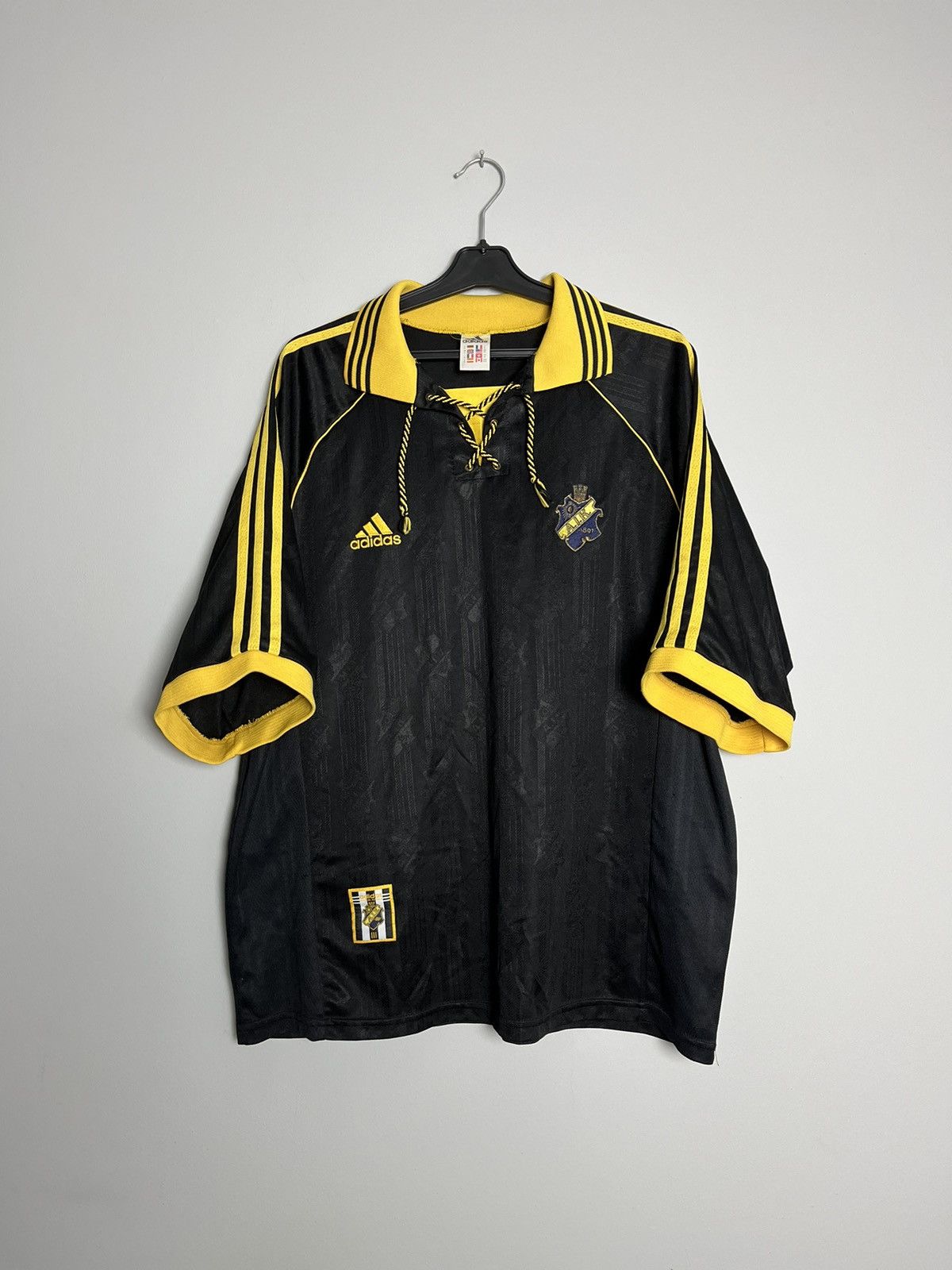 image of Adidas x Soccer Jersey Vintage Aik Soccer Jersey Tshirt in Black, Men's (Size XL)